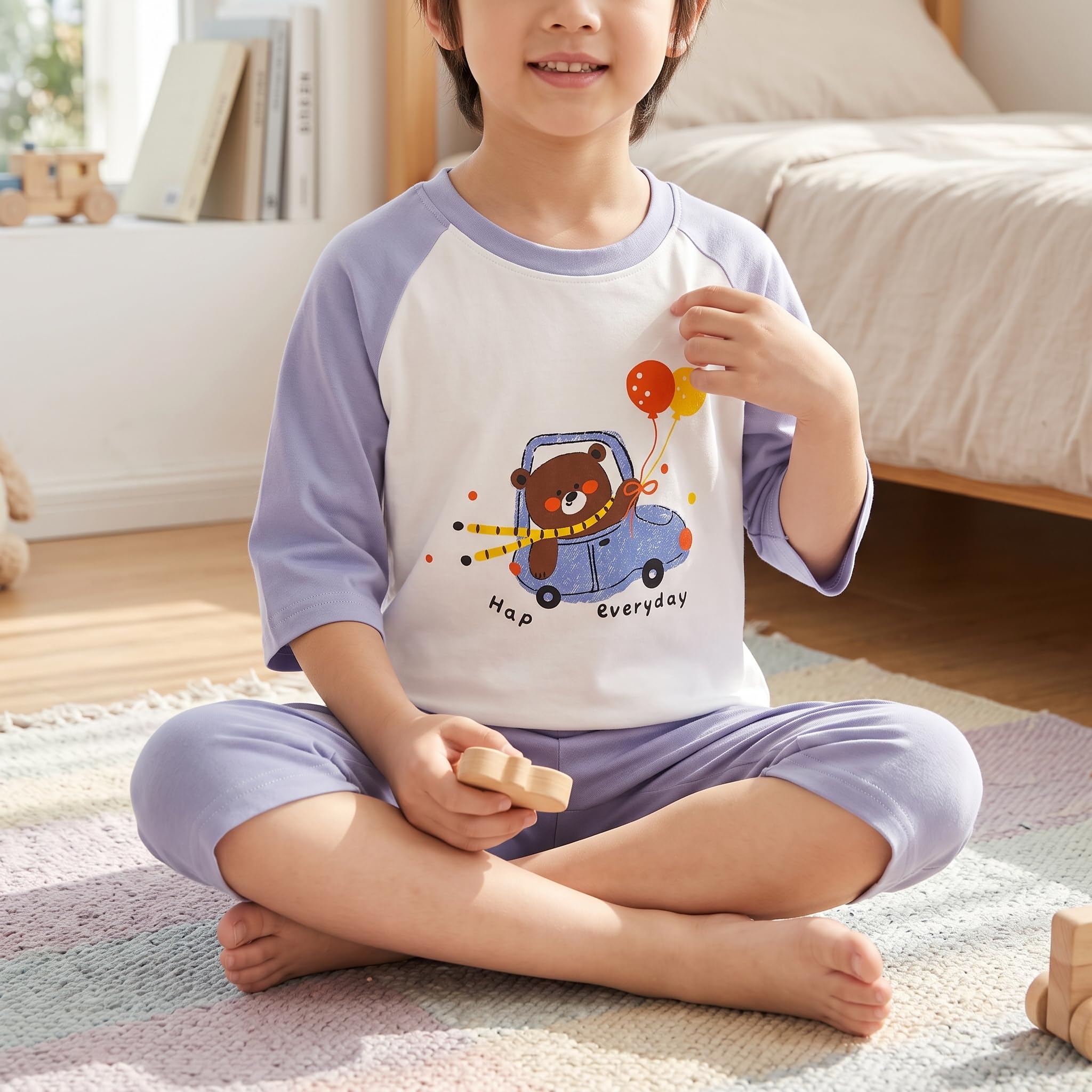 Pyjama Set | Atmungsaktive twäsche für Frühling | Schlafanzug für aus Modal & Viskose | für Jungen