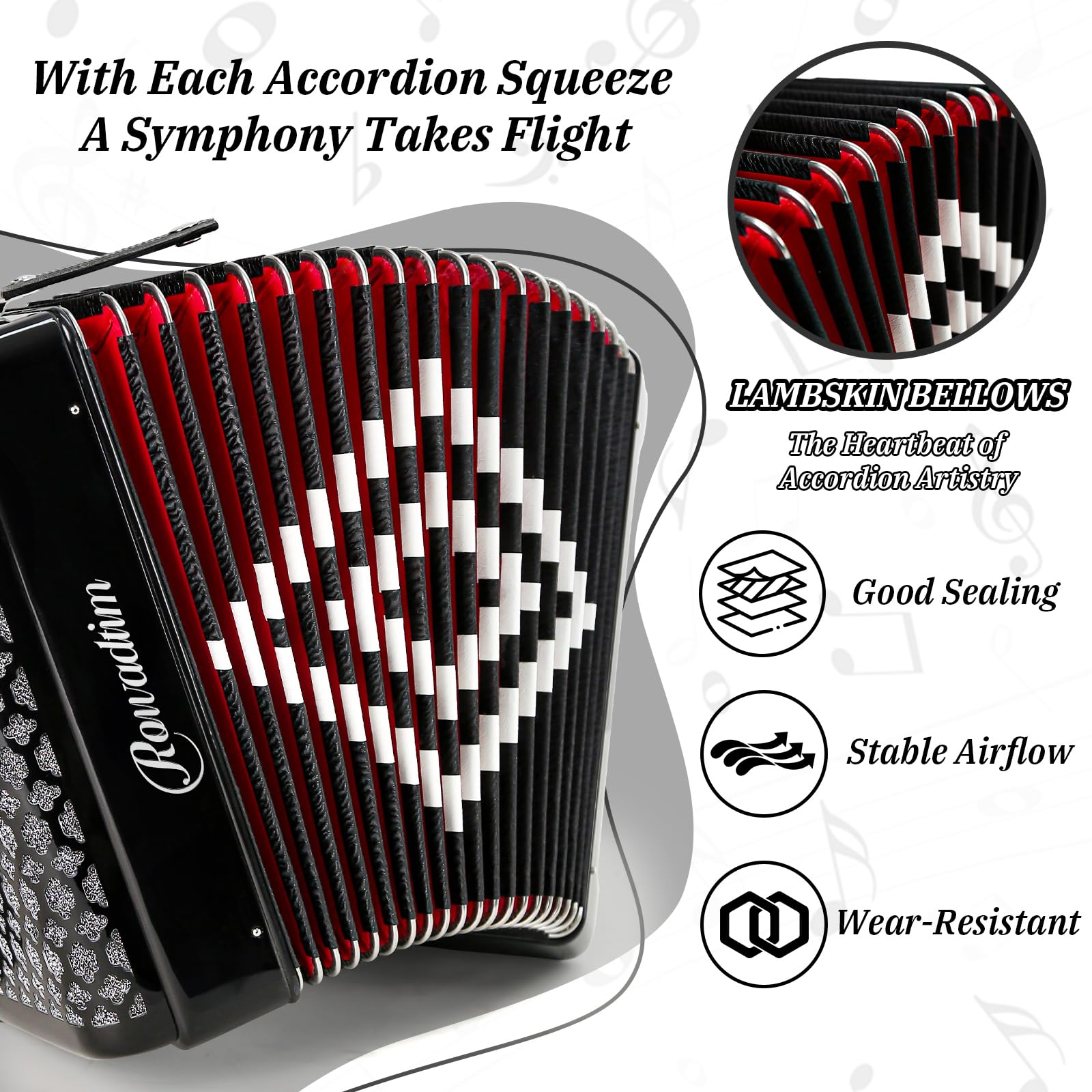 Amazon.com: Accordion - 34-Key Diatonic, 12 Bass Buttons, F/B/E