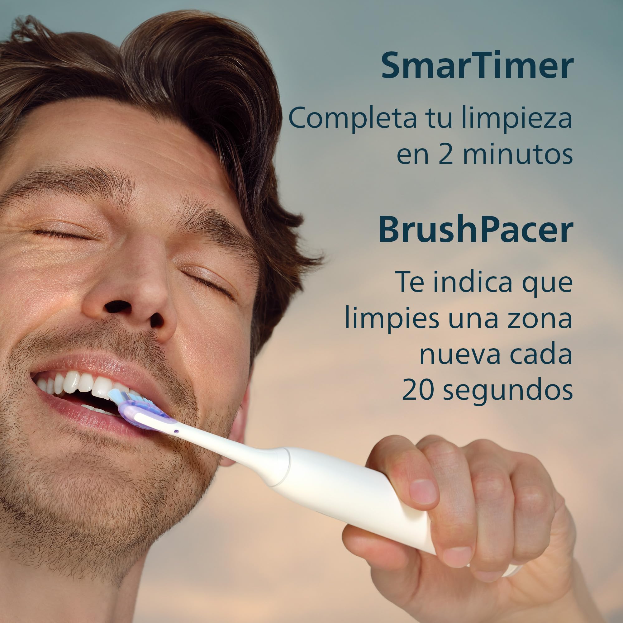 Cepillo eléctrico Philips Sonicare Serie 7100 - Tecnología Next Generation, sensor de presión, 12 ajustes, 21 días de autonomía, estuche con opción de carga, blanco y negro, pack doble, HX7429/04