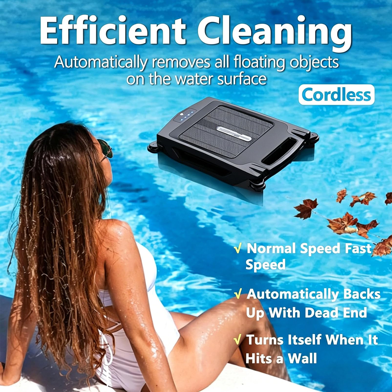 Pulitore solare per piscine fuori terra e interrate, pulizia automatizzata efficiente, facile da usare, design ecologico, ideale per uso residenziale e commerciale
