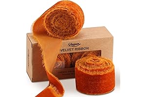 Frayed Edge Terracotta Velvet Ribbon for Fall Decorations