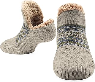 Slipper Fluffy Socks for Women Men Heat Holding Sock Knitted Socks Wool Sherpa Fuzzy Bed Slippers One Size Non Slip