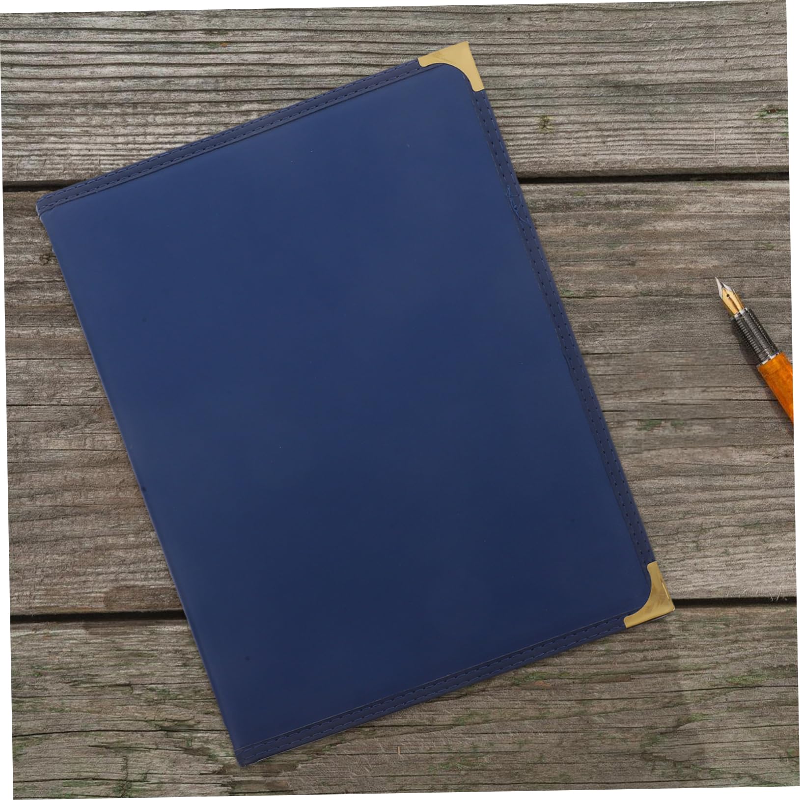 Carpeta de Menú de Restaurante Azul de 4 Páginas con Fundas Transparentes | Pu y Pvc, Reutilizable y Fácil de Limpiar, 2 Piezas para Comedores y Locales