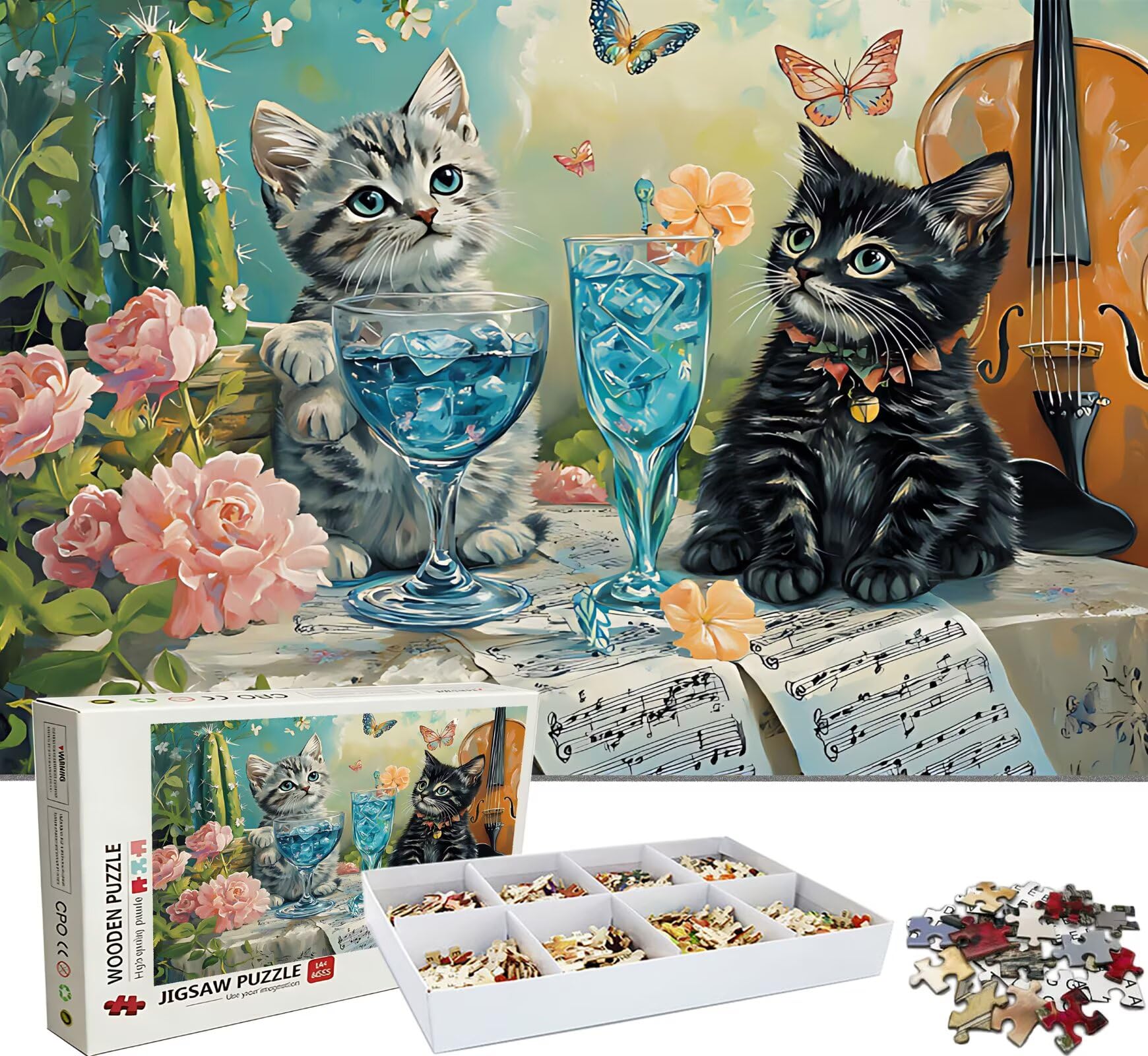 Puzzle 2000 elementów, drewniane puzzle dla dorosłych – Impossible Puzzle 99,5 x 70,5 cm, niffy myślenie i sport myślenia dla kobiet i mężczyzn, gra rodzinna na wieczory z grami, prezent dla kobiet