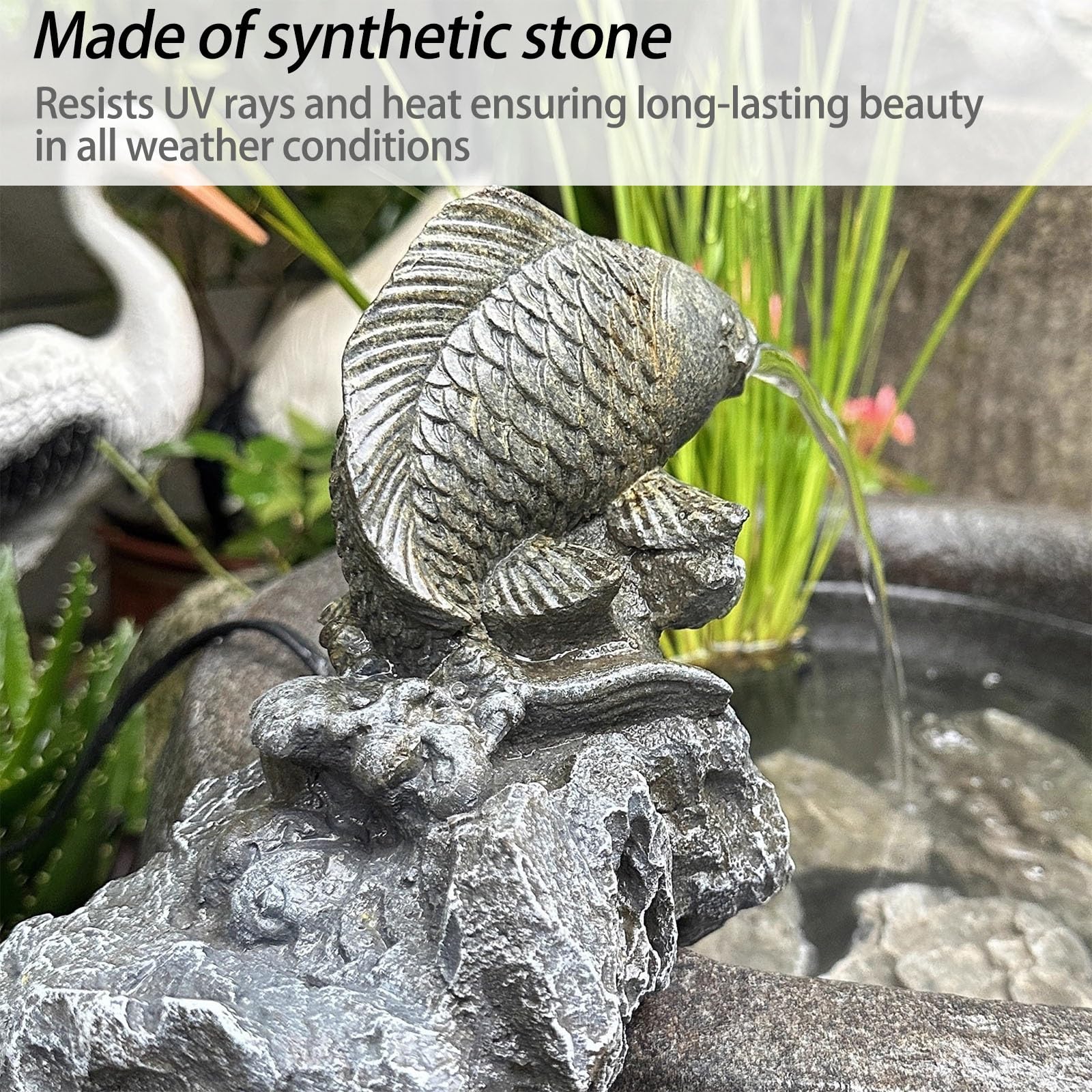 Sputacchiera for Laghetto di Piccole Dimensioni, Sputacchiere for Laghetti A Forma di Carpa, Pesci E Animali, Statue for Giochi d'Acqua All'aperto, Acquario con Circolazione