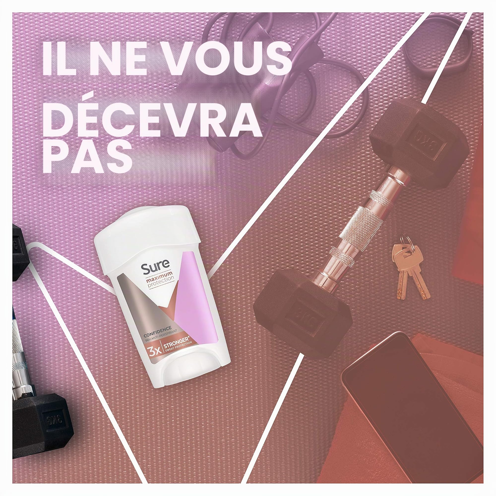 Sure Déodorant anti-transpirant Confidence Maximum pour femmes, 45 ml, paquet de 6