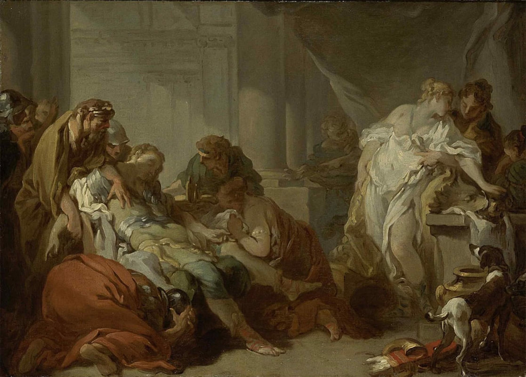 Artxlxxbn No Frame Famous Print Painting Colorful Art Print Death Of Meleager By François Boucher Canvas Art Decorations For Home Decor 60X90cm