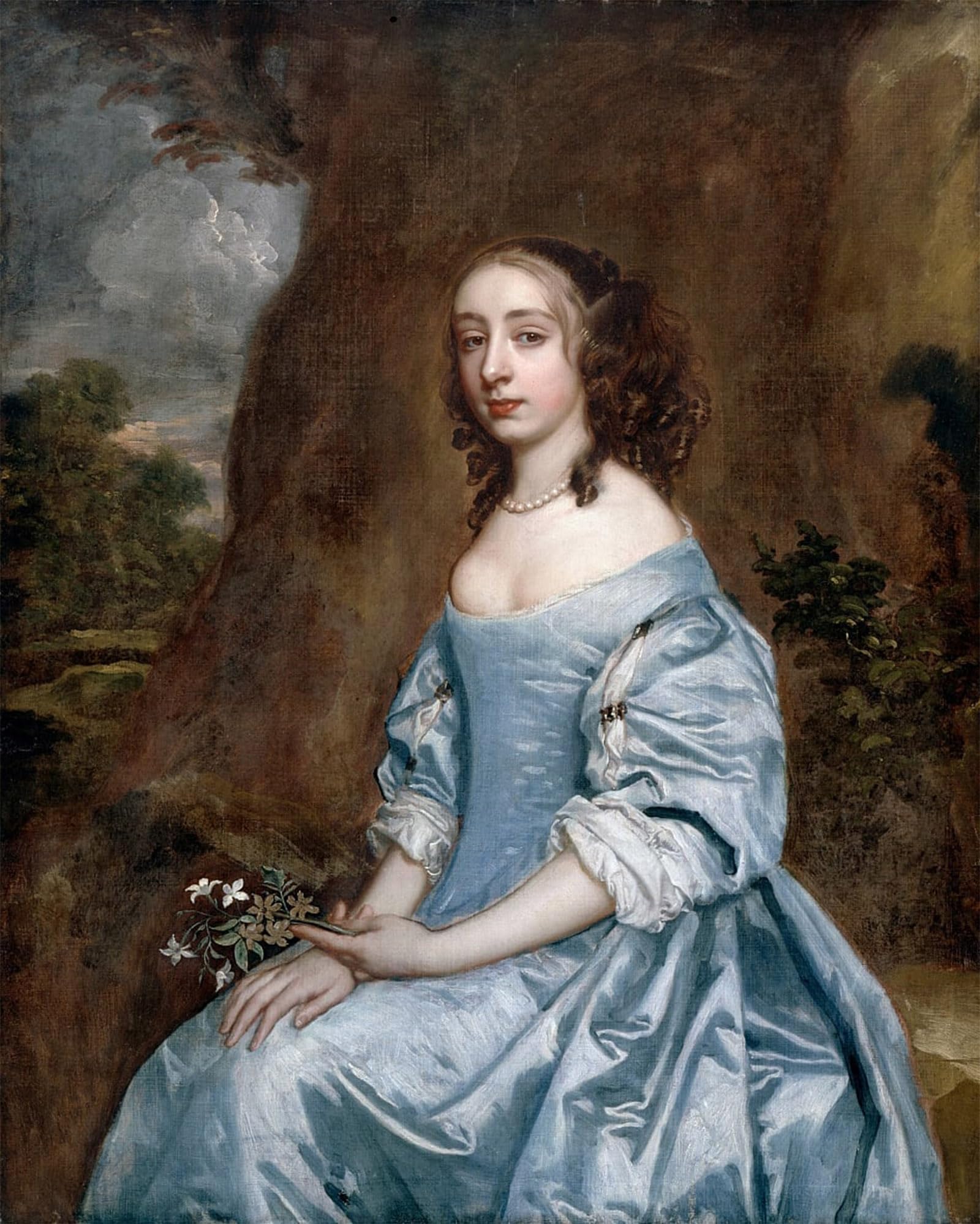 Posteriik No Frame Famous Animal Posters Vintage Picture Portrait Of A Lady Inholding A Flower By Peter Lely Modern Wall Decor For Home Decor 60X90cm