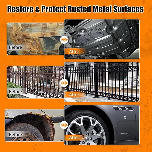 Miniatura 6 de Convertidor de óxido 2 en 1 e imprimación de metal, pintura convertidora de óxido de 70.5 onzas, tratamiento de óxido para metal, pintura inhibidora
