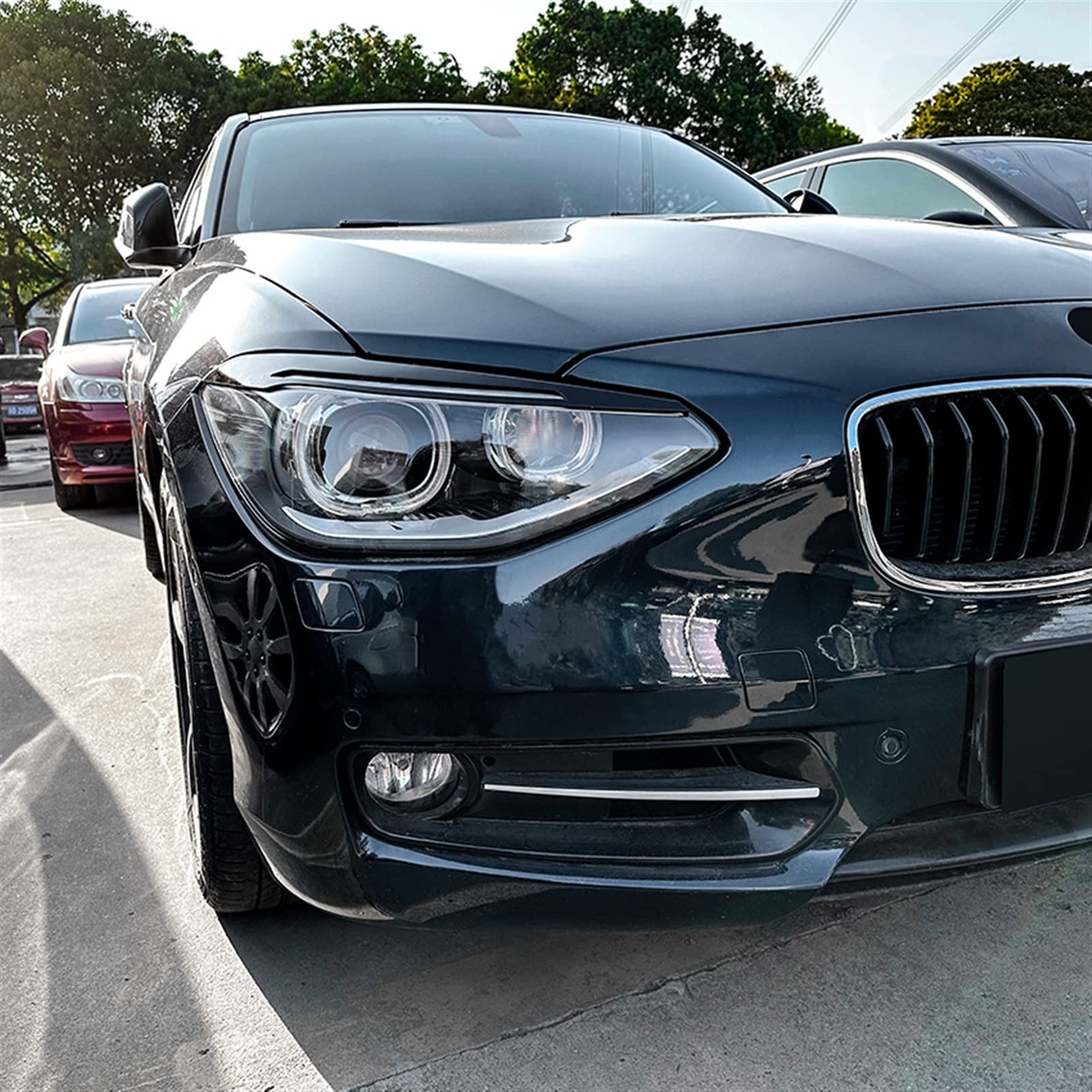 Avant Phare Sourcil Pour BMW F20 F21 1 série 116i 118i 120i 125i M135i M140i 2015-2019 voiture sourcil paupière lampe lumière sourcils phare accessoires Phare Voiture Sourcils (Size