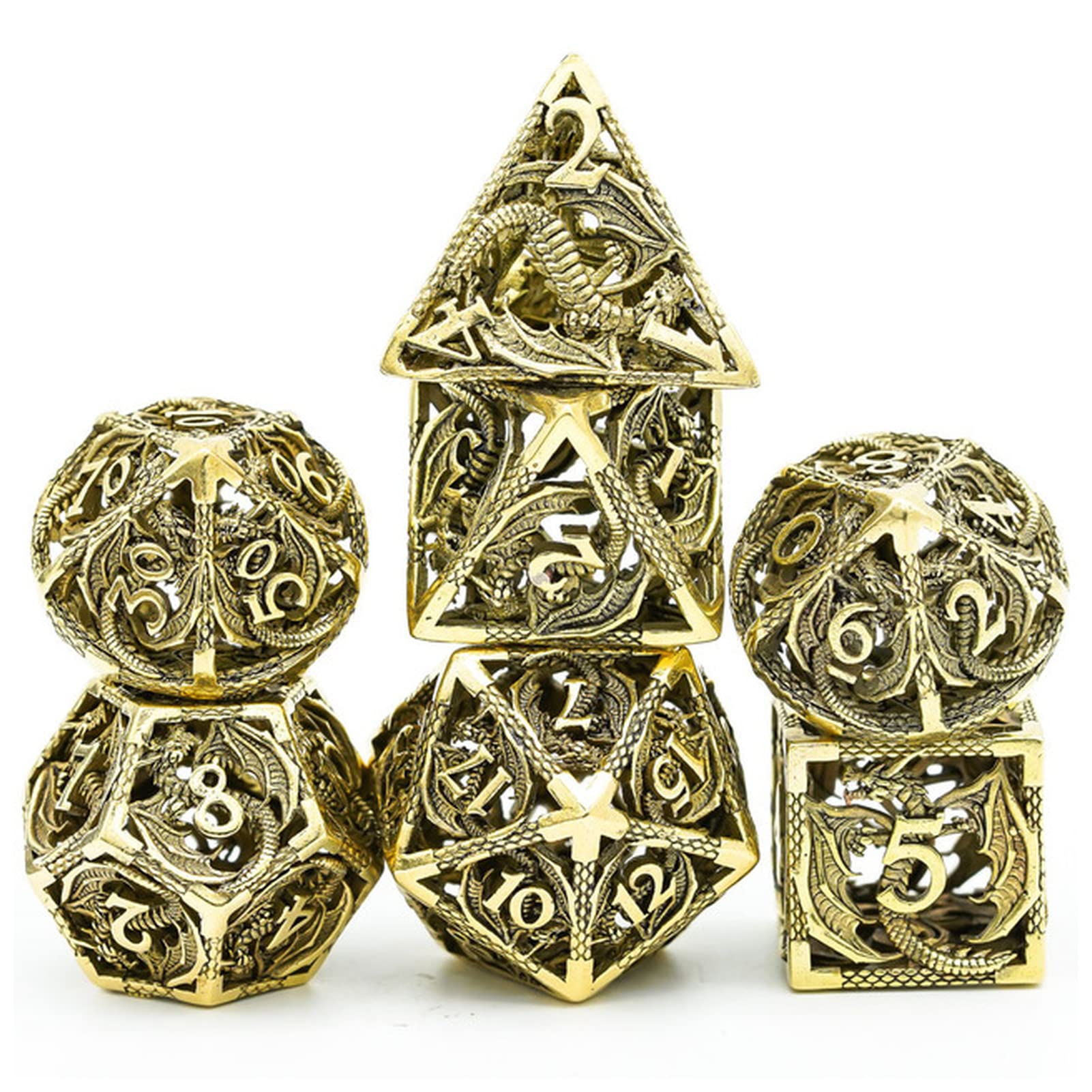 Würfel Hohlmetallwürfel, Fliegender Drache D & D. Würfel 7 Stück DND. Würfel, polyedrale Würfel-Set, for Rollenspiel Spiel MTG Pfadfinder Gezinkte Würfel (Size : Red)