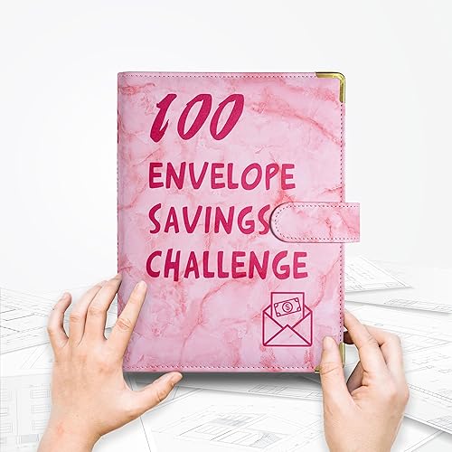 Miniatura 2 de Farkaat 100 sobres de ahorro de dinero, libro de desafíos de ahorro de dinero $5,050 Desafío de ahorro de dinero 100 sobres de carpeta de desafío