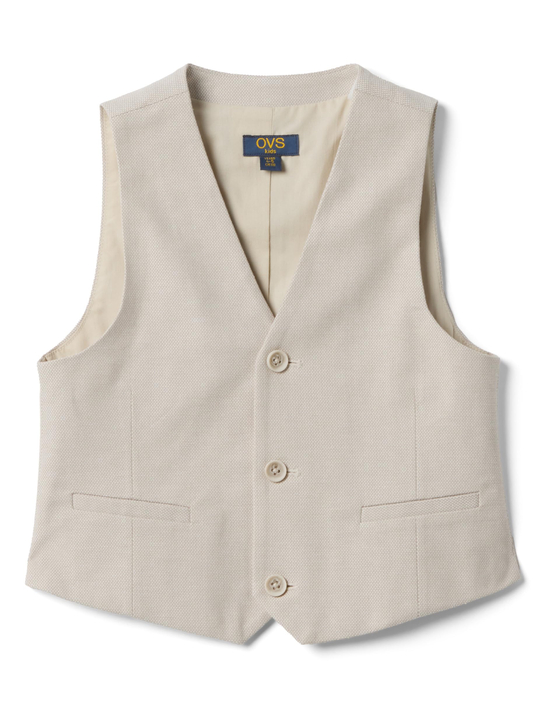 OVS KIDS Gilet beige sartoriale in cotone elasticizzato da bambino regular fit