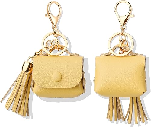 Miniatura 7 de MODOS LOGICOS Funda para Air Pods 3 (2021), funda de piel sintética con un par de borlas caídas, compatible con Apple AirPods de 3 generación, color