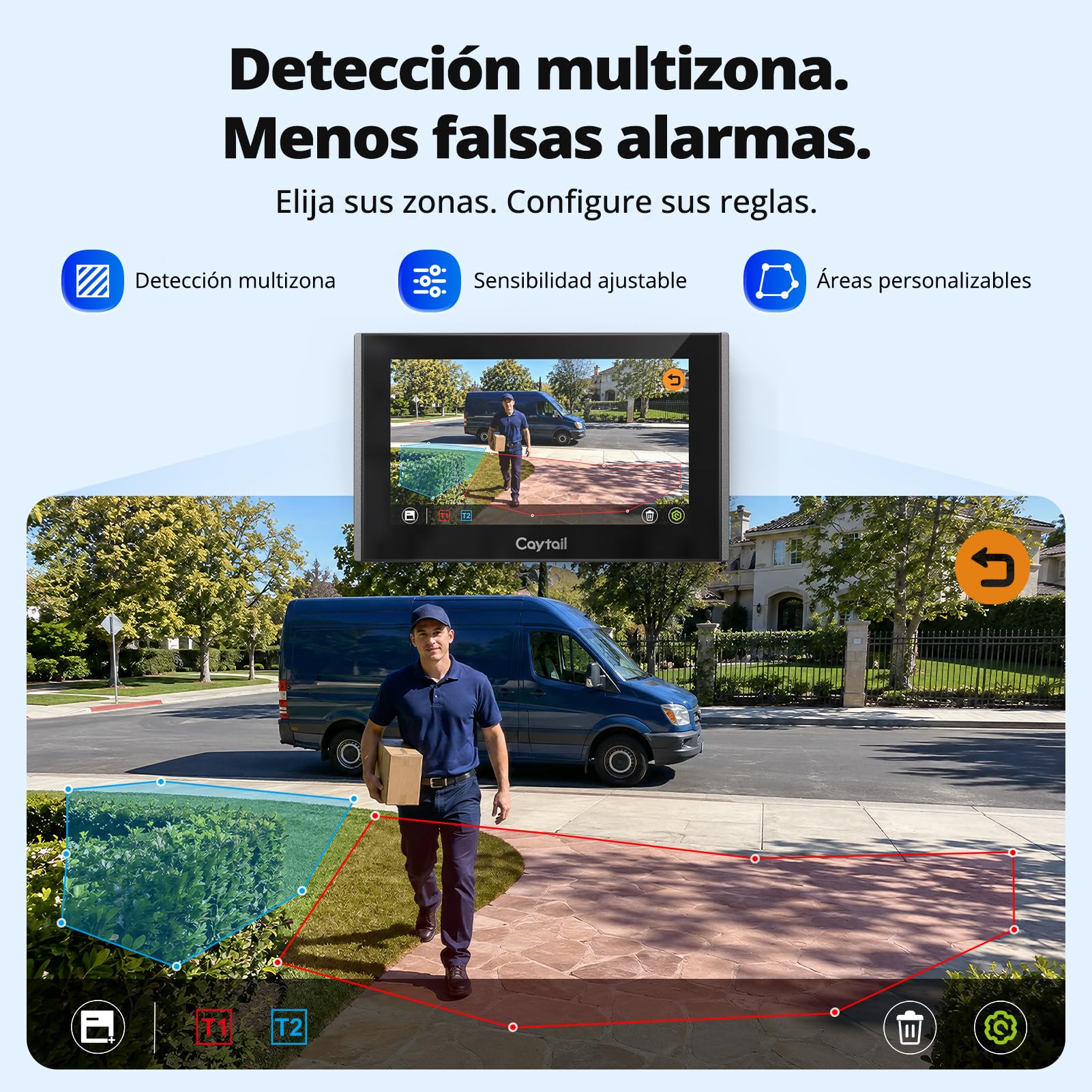 Videoportero WiFi 2 Hilos, 7" IPS Touchscreen, WiFi6 Dualband, 1080P HD Timbre Video Sistema Intercomunicador, Detección Humana, Tuya App, RFID, Apertura Remota, IP65