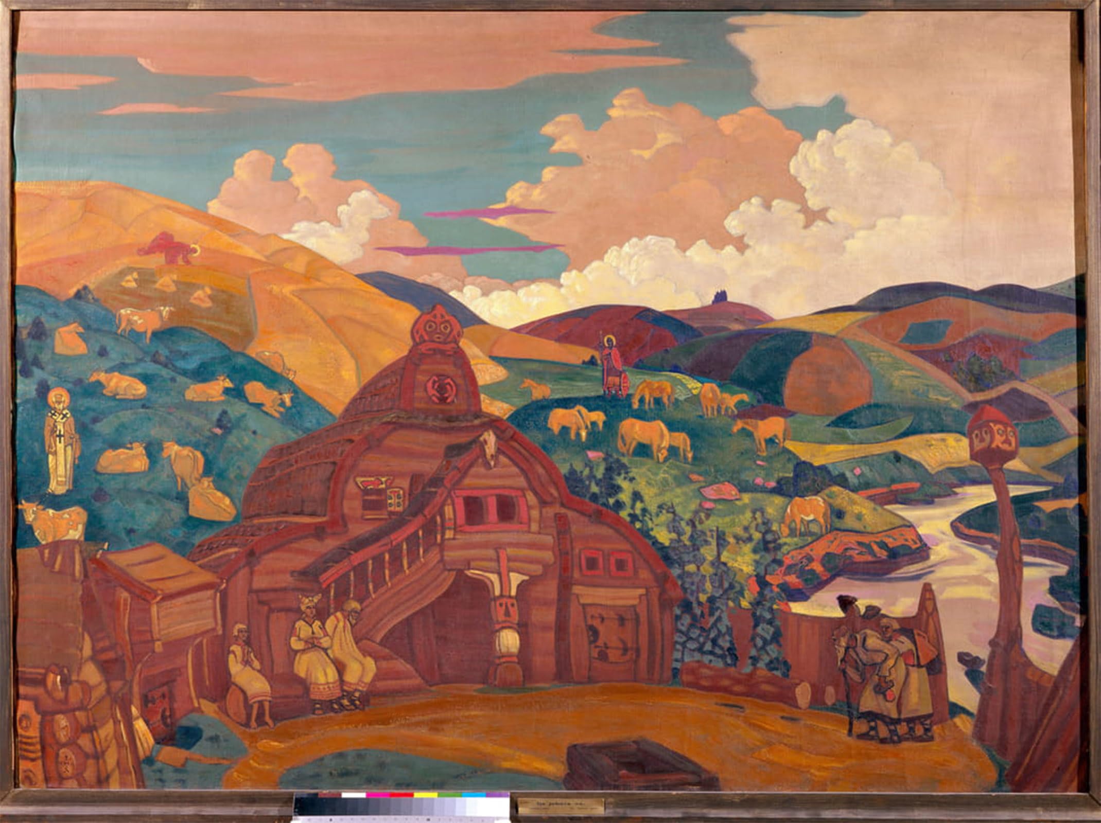 POSTERIIk Vintage Print Pop Art Landscape Artwork The Three Joys Painting by Nicholas Roerich Art Prints for Office Home Decor 60x90cm