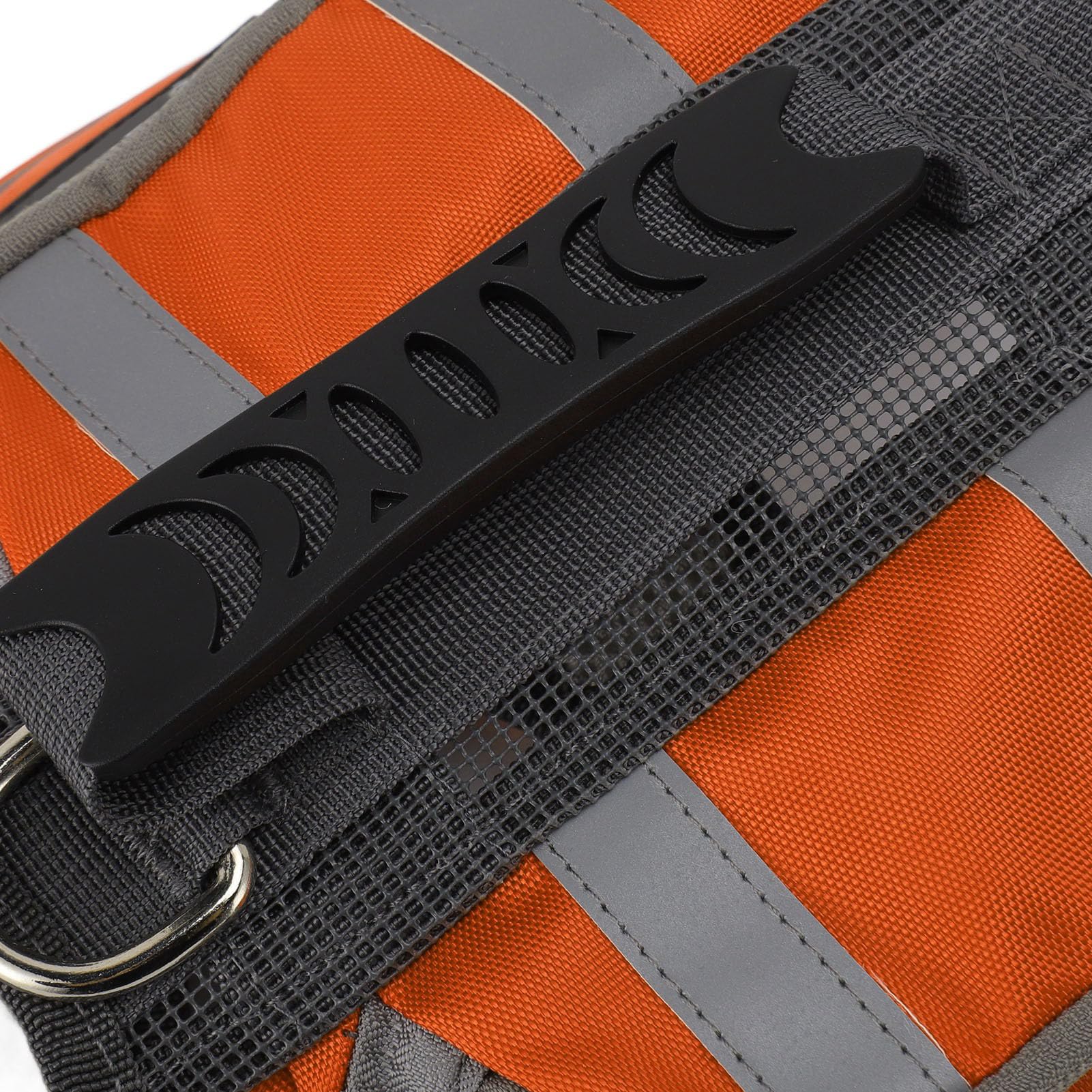 Sac à Dos pour Chien, Sac de Selle à Rayures Réfléchissantes, Facile à Porter, Sacoche Multifonction Portable en Tissu Oxford pour la Randonnée (Orange)