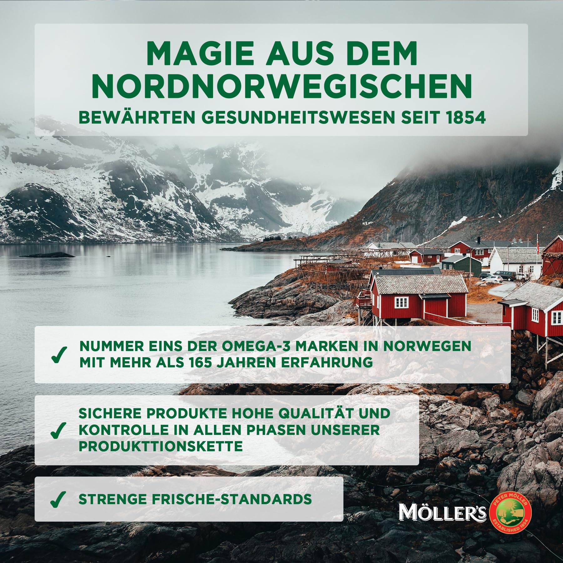 Moller’s ® | Lebertran Kapseln | Omega-3-Fettsäuren DHA & EPA, Enthält Vitamin A, D & E, Unterstützt Immunsystem, Herzfunktion, Gehirnfunktion & Sehkraft | 160 Stück