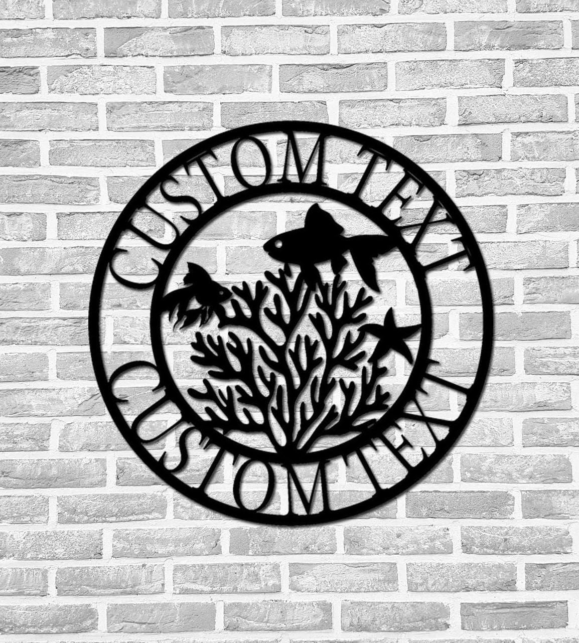 Custom Reef Sign Fish Coral Reef Metal Wall Art Home Aquarium Sign Aquarium Decor Fish Coral Sign Aquarium Business Sign