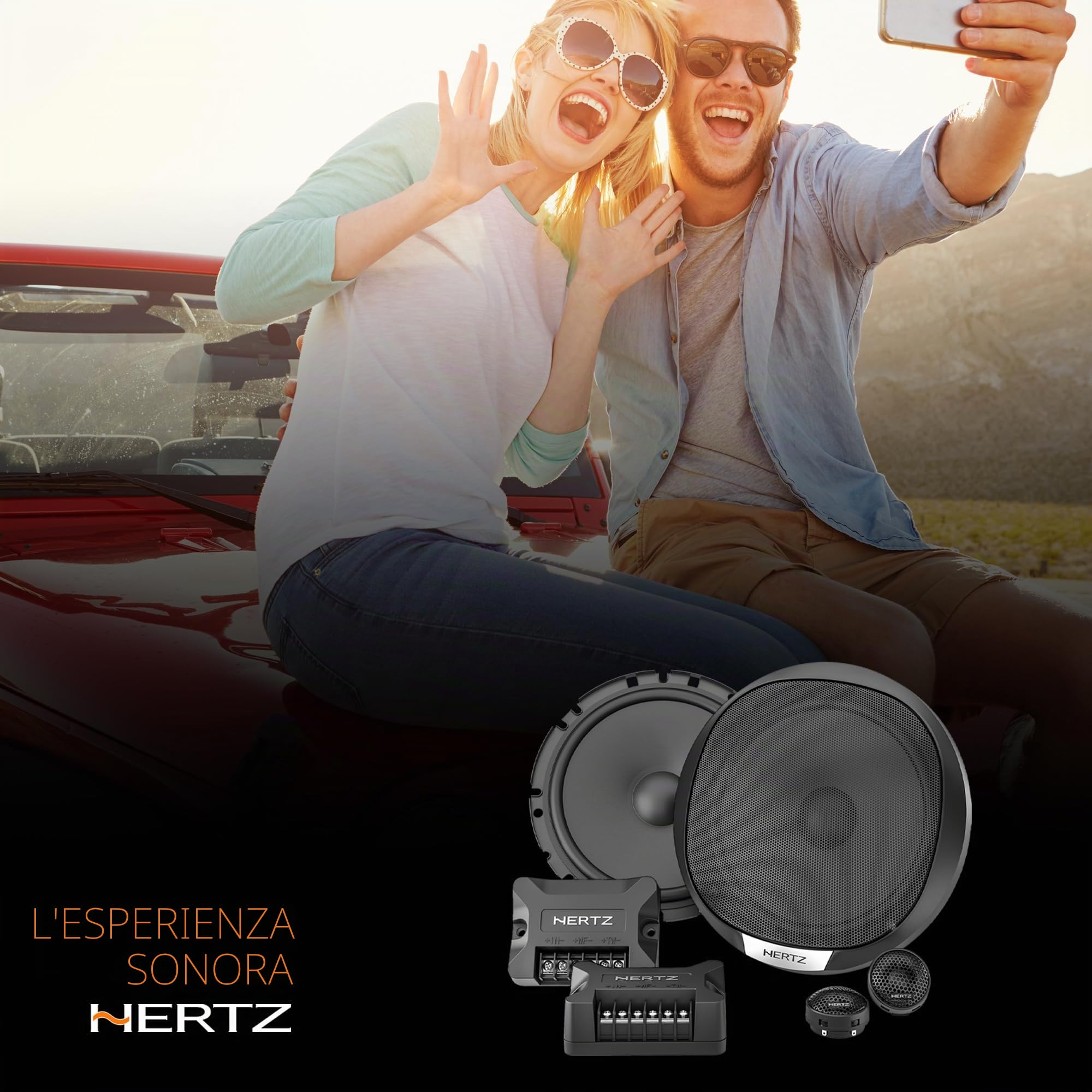 Hertz Bundle K 165 Fan Edition + X 165 Fan Edition – Sistema Audio Auto 165/170 mm 4 Ohm, Kit 2 Vie + Coassiali, Tweeter 24 mm, Griglie Incluse, Upgrade OEM Completo
