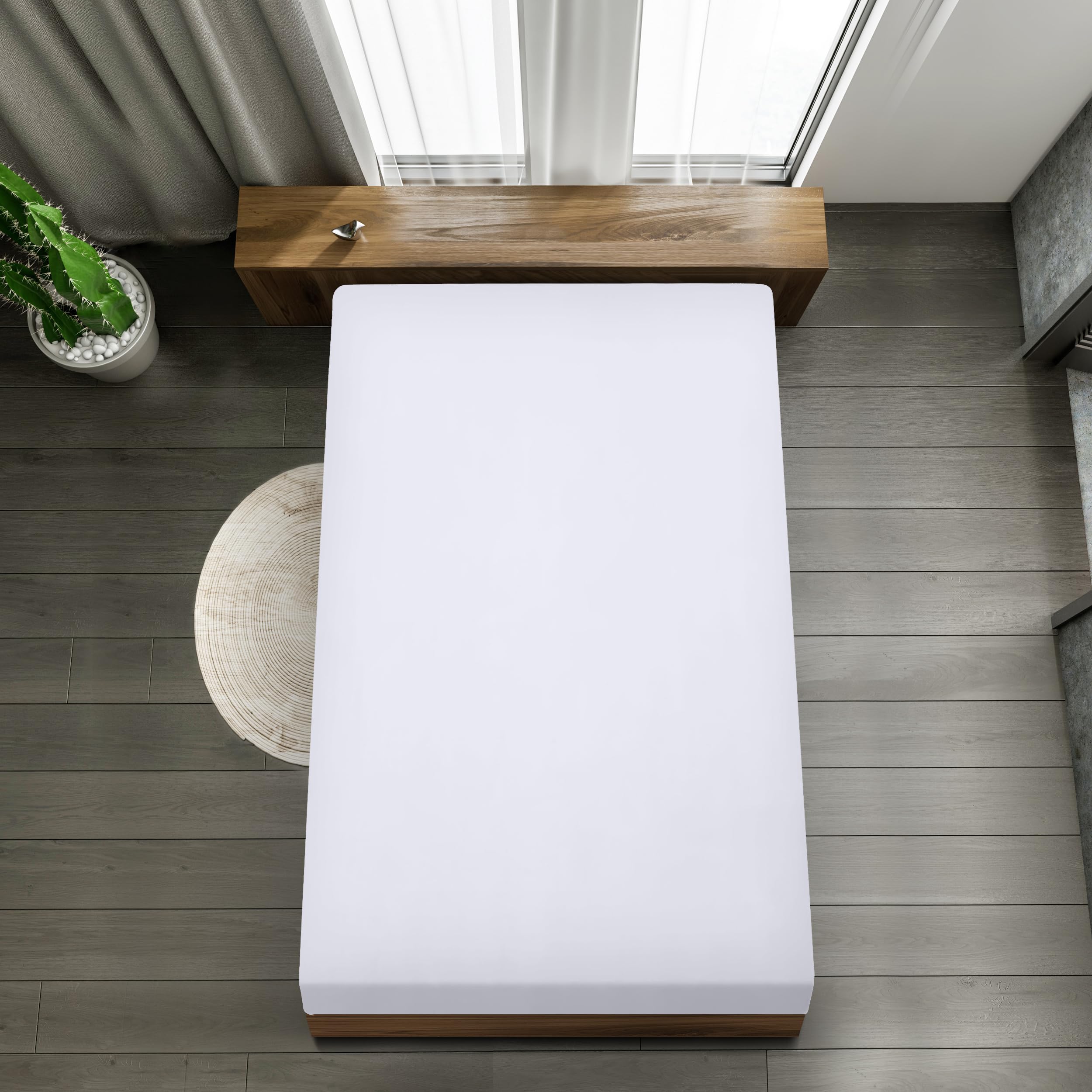 Utopia Bedding Lenzuolo con Angoli - 80x200cm - Bianco - Microfibra Spazzolata - Lenzuolo Sotto con Angoli Elasticizzato