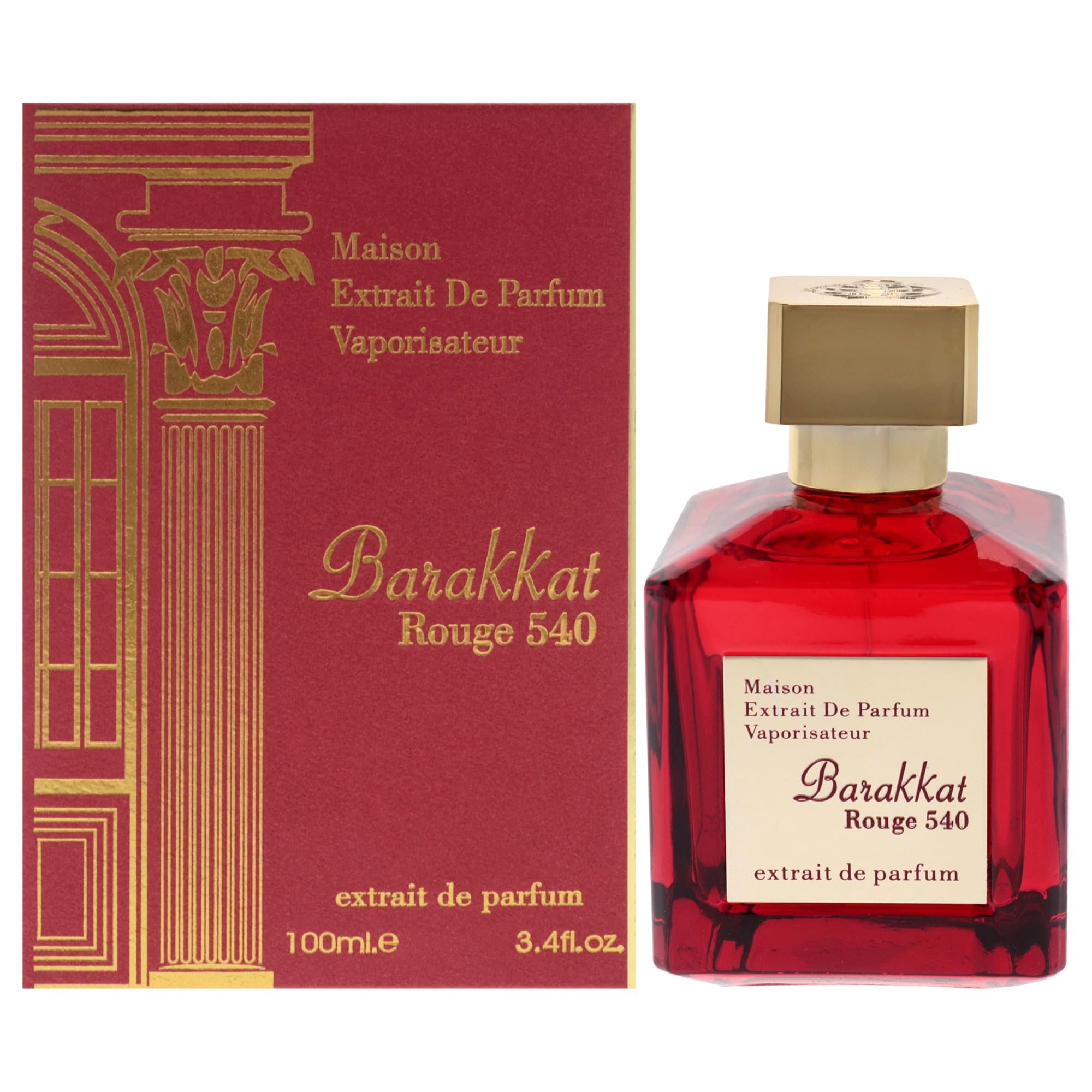 Fragrance World Barakkat Rouge 540 by Maison Alhambra for Women - 3.4 oz Extrait De Parfum Spray | by, Maison Alhambra, for Women