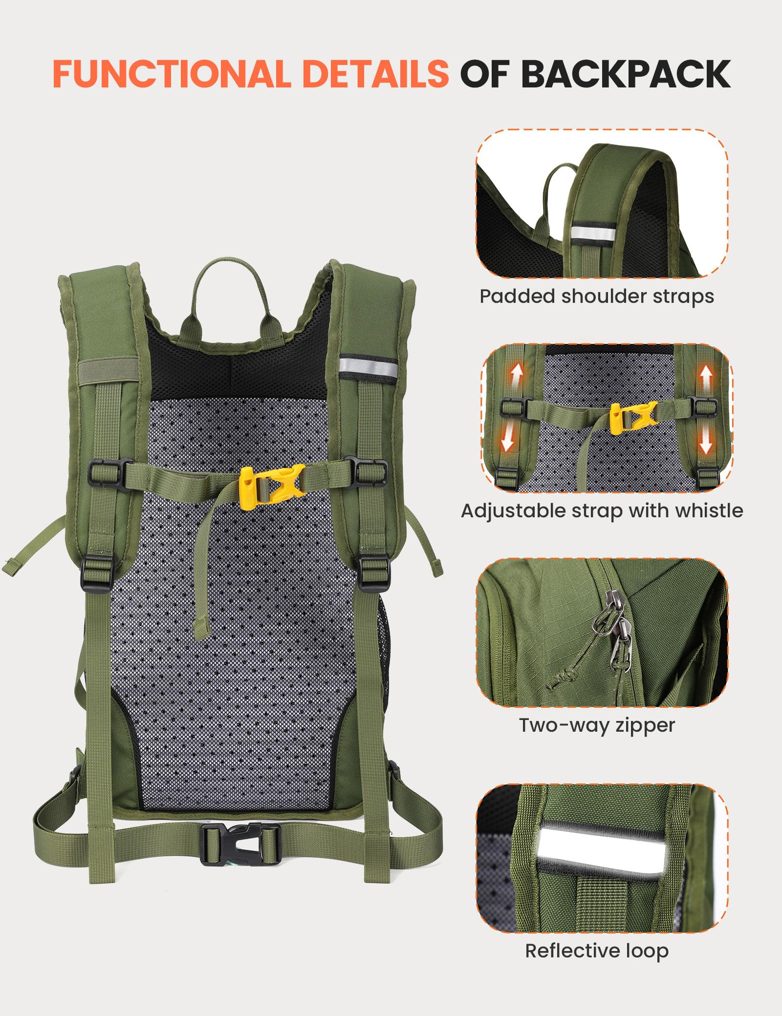 SKYSPER Zaino da trekking piccolo e resistente | zaino leggero per escursioni brevi trekking gite giornaliere viaggi in aereo donna e uomo