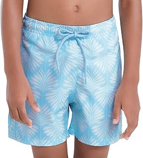 Bermuda Infantil Masculina Mash Praia Verão Art Déco Cós Ajustável Menino