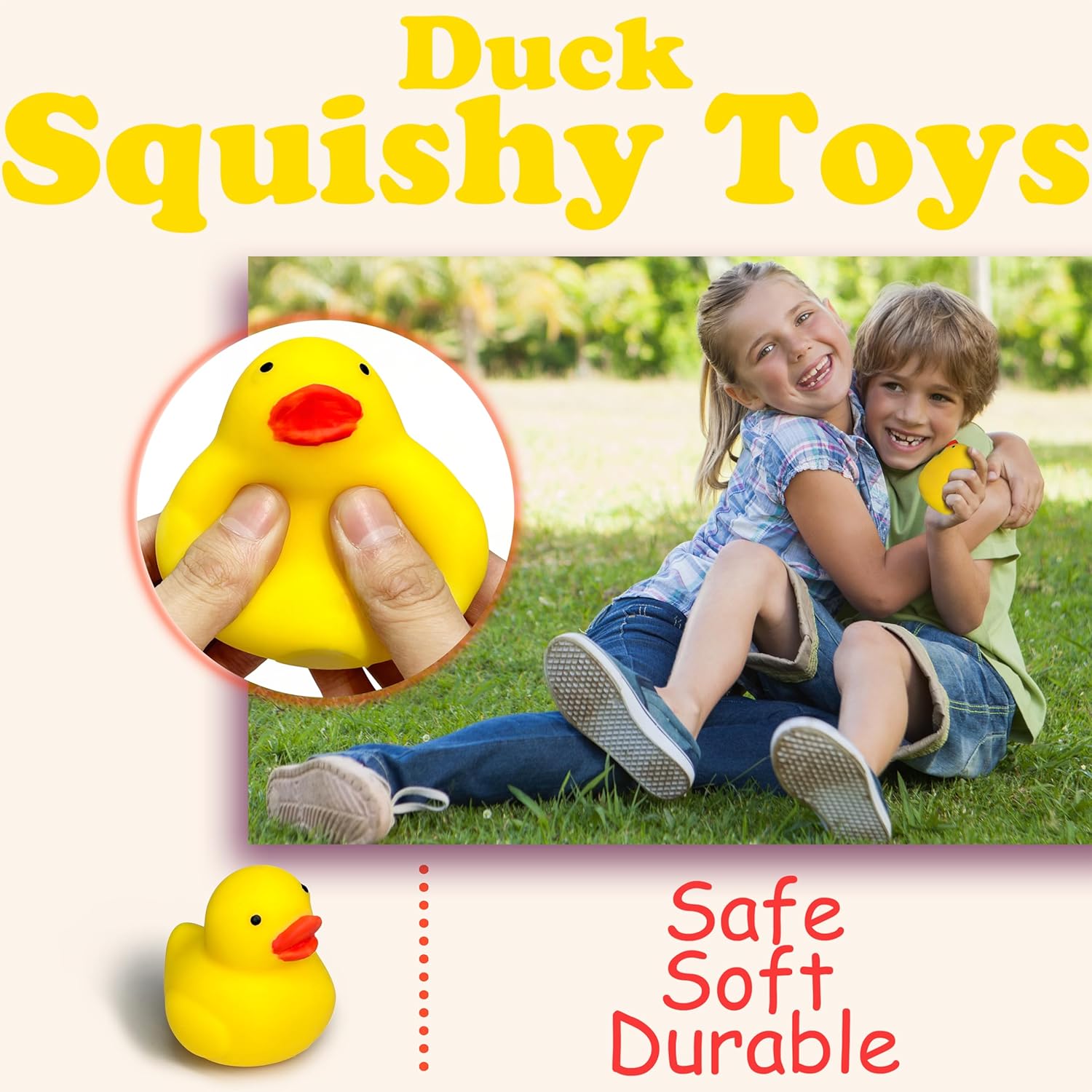 ZTATU Duck Stress Balls for Kids & Adults (1PCS) Sensory Fidget Toys Squishy Dough Ball Party Favors for Kids, Squeeze Stress Relief Toy Easter Basket Stuffers