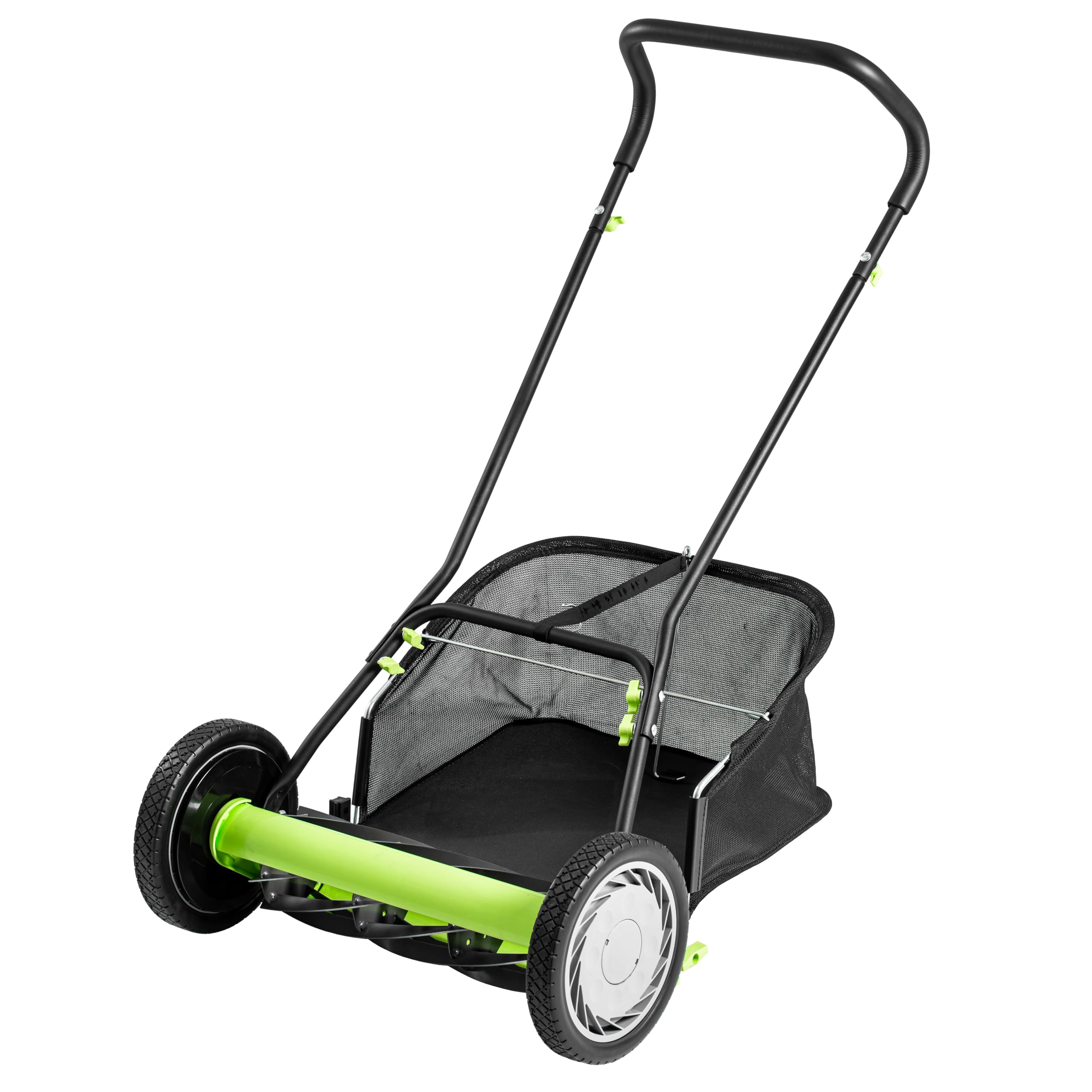 Earthwise 918-18EWG kosiarka bębnowa, 18", z koszem na trawę z 9 nożami, czarna