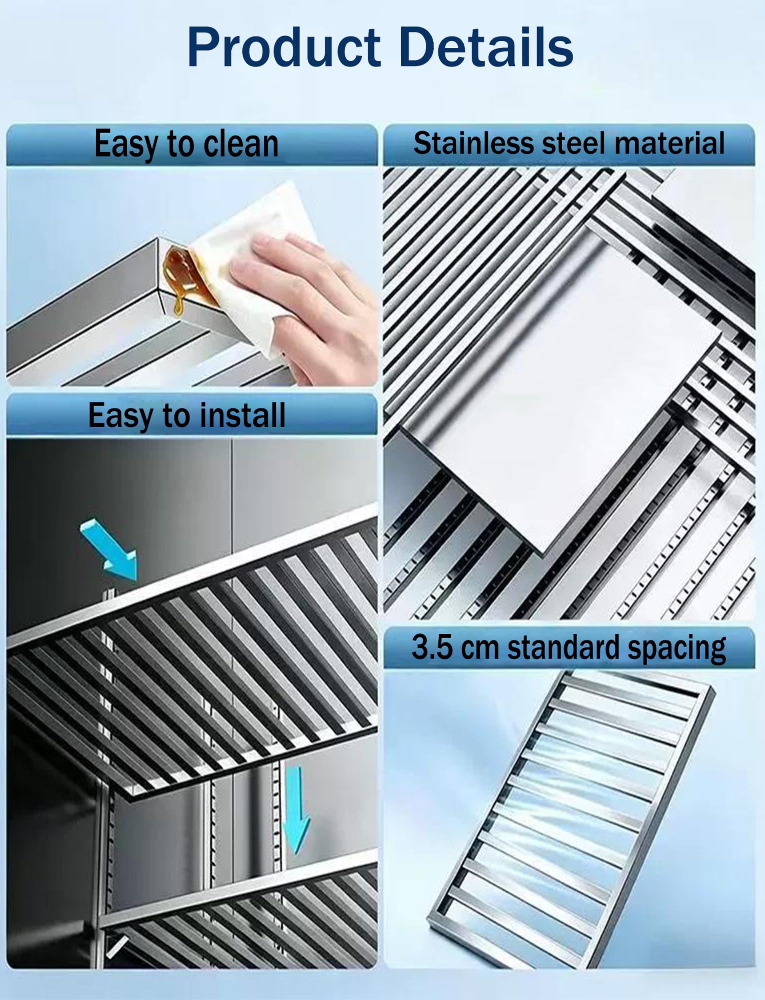 Estante de Acero Inoxidable para Frigorífico y Congelador