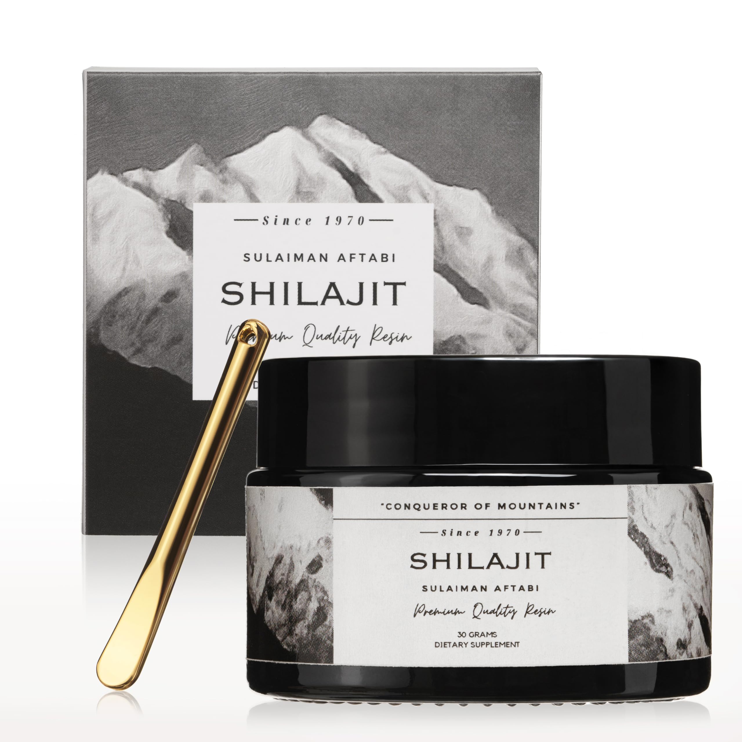 Sulaiman Aftabi Authentic Himalayan Shilajit Resin – Traditional Sun-Dried, Lab Tested, Gold Grade, 85+ Trace Minerals – 30g (2 Month Supply)