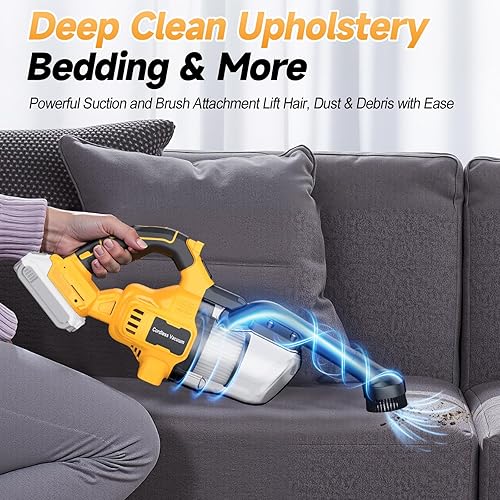 Miniatura 2 de Aspiradora de mano inalámbrica compatible con batería DeWalt de 20 V, succión fuerte de 16000 Pa, 2 filtros HEPA y 4 boquillas, aspiradora portátil