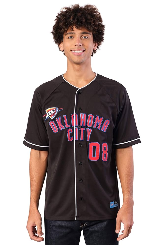 Ultra Game Men's NBA Soft Button Up Baseball Jersey Mesh T