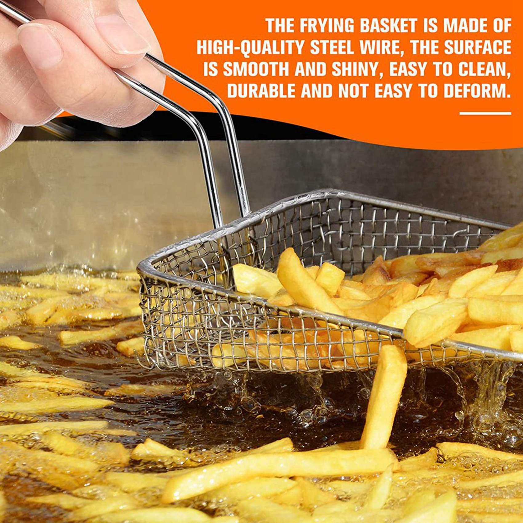 2 x kosz do smażenia, uchwyt na frytki, chip, mini koszyk, kosze na żywność do serwowania, wielokrotnego użytku, uchwyt na frytkownicę, do