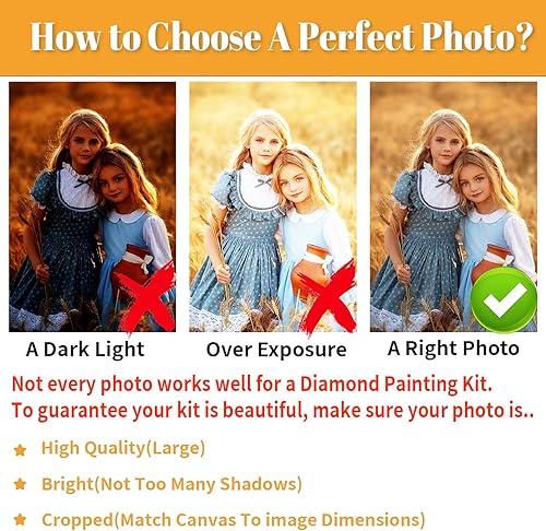 Miniatura 6 de Kits de pintura de diamantes personalizados para adultos, pintura de diamante redondo personalizada con tu foto, kit de arte de diamantes 5D para