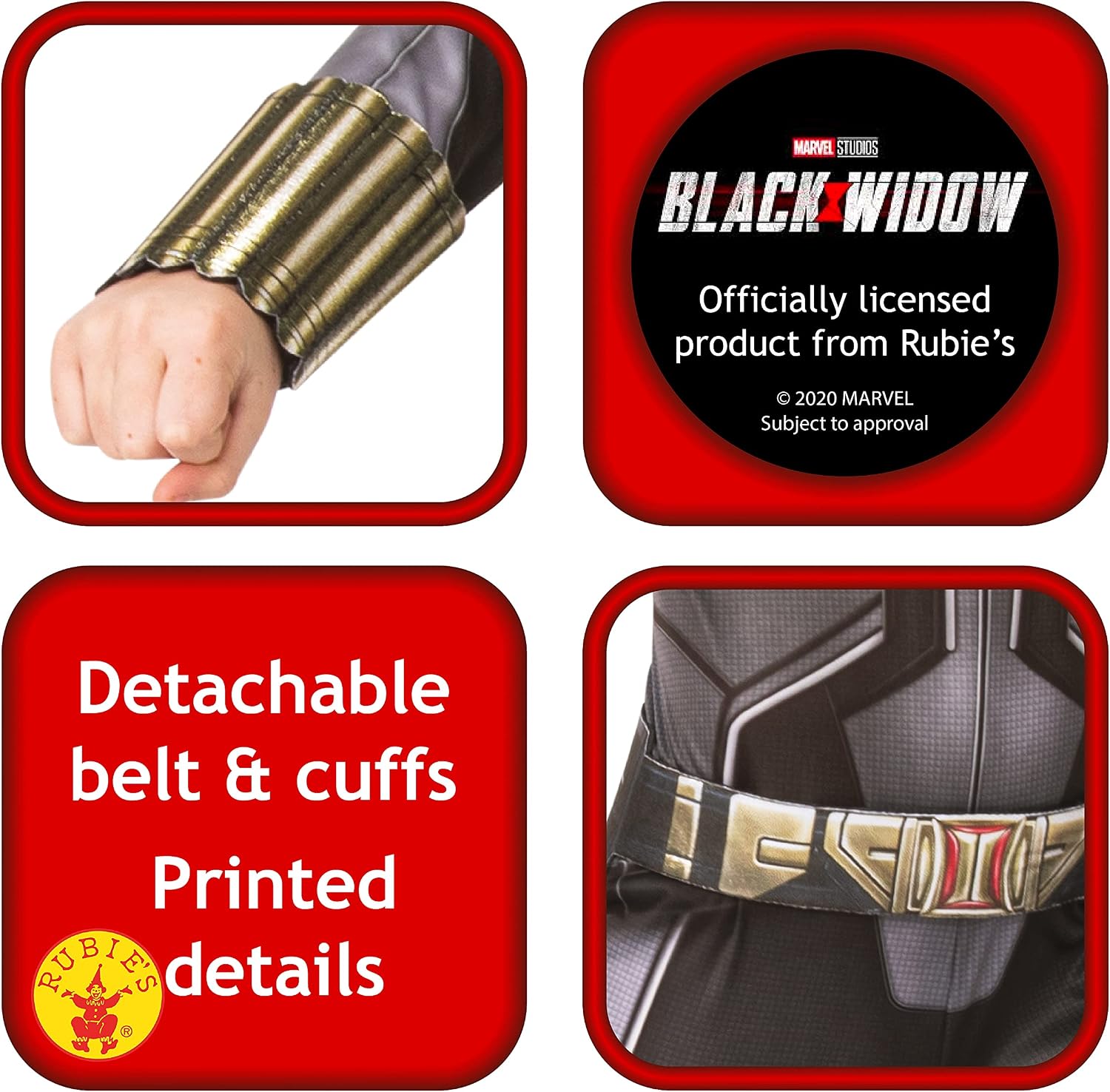Rubie's 702134M Official Marvel Studios Black Widow Movie Deluxe Kids Costume, M (9-10 years old)