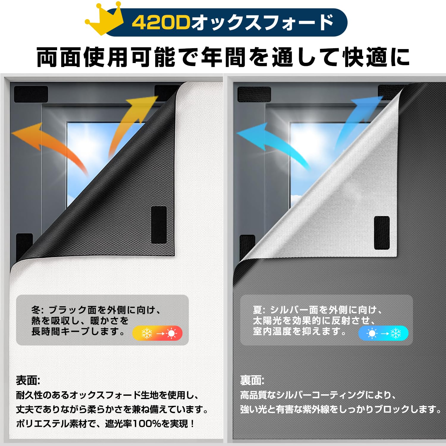 ポリエステル100% (内側に遮熱シートを使用しています) サイズ： [M