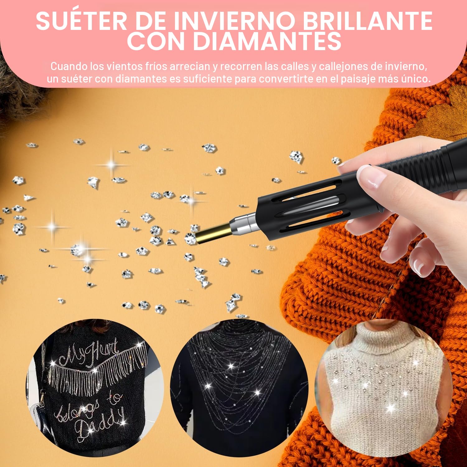 RCIDOS Aplicador De Hotfix, Aplicador Rhinestones Hotfix, Aplicador De Piedras Strass Hotfix Aplicador Herramienta Con 3 Bandeja De Diamantes 7 Puntas Aplicadoras, Para Sombrero Ropa Pantalones