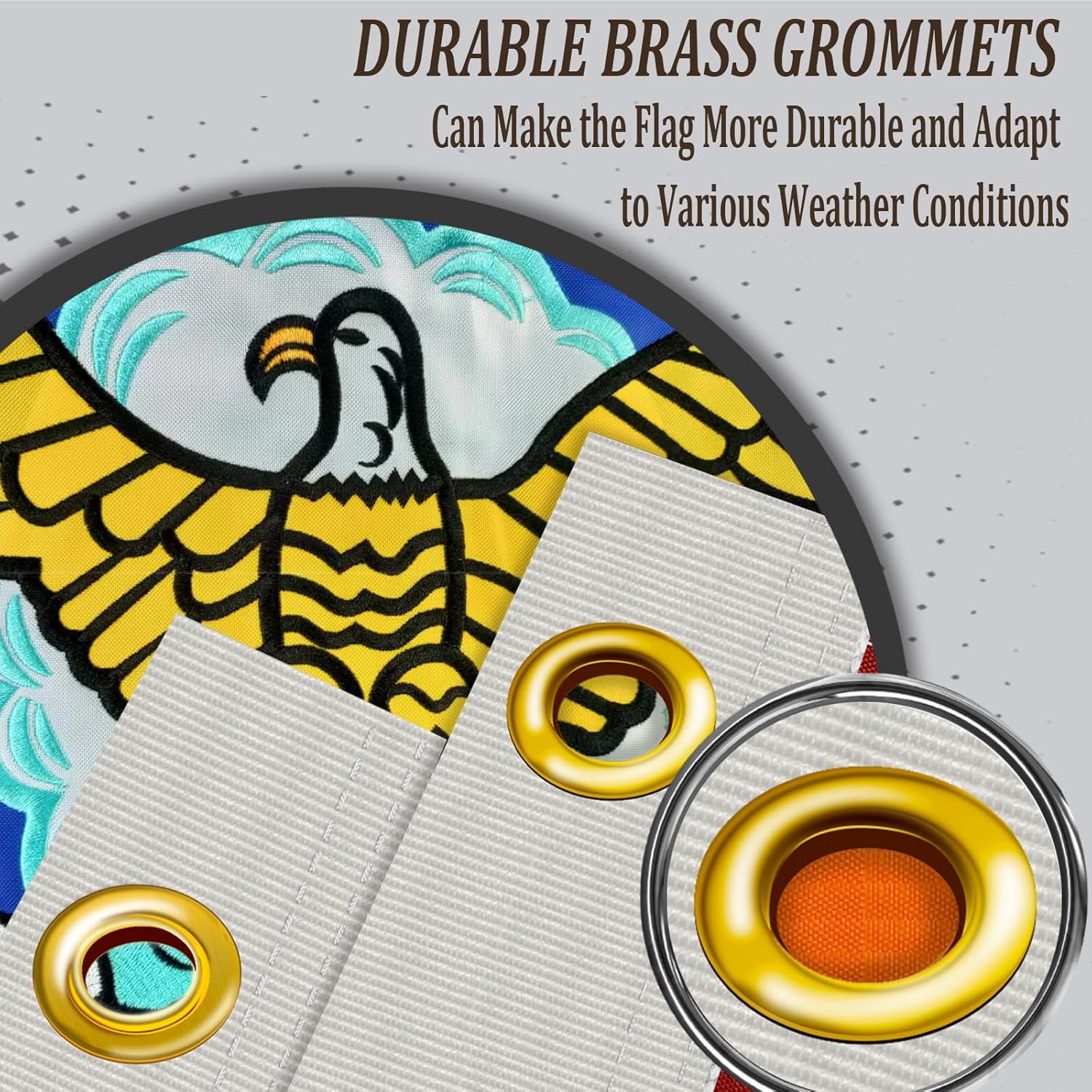 Us Air Force Military Flag 3x5 Outdoor Double Sided Embroidered US Airforce Flags Heavy Duty 340D Thick Polyester Material USAF Flag 3 x 5 Ft with 2 Metal Grommets 4 Rows of Stitching - Image 3