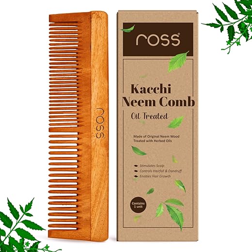 Ross Neem Wood Comb - Herbal Hair Growth Comb