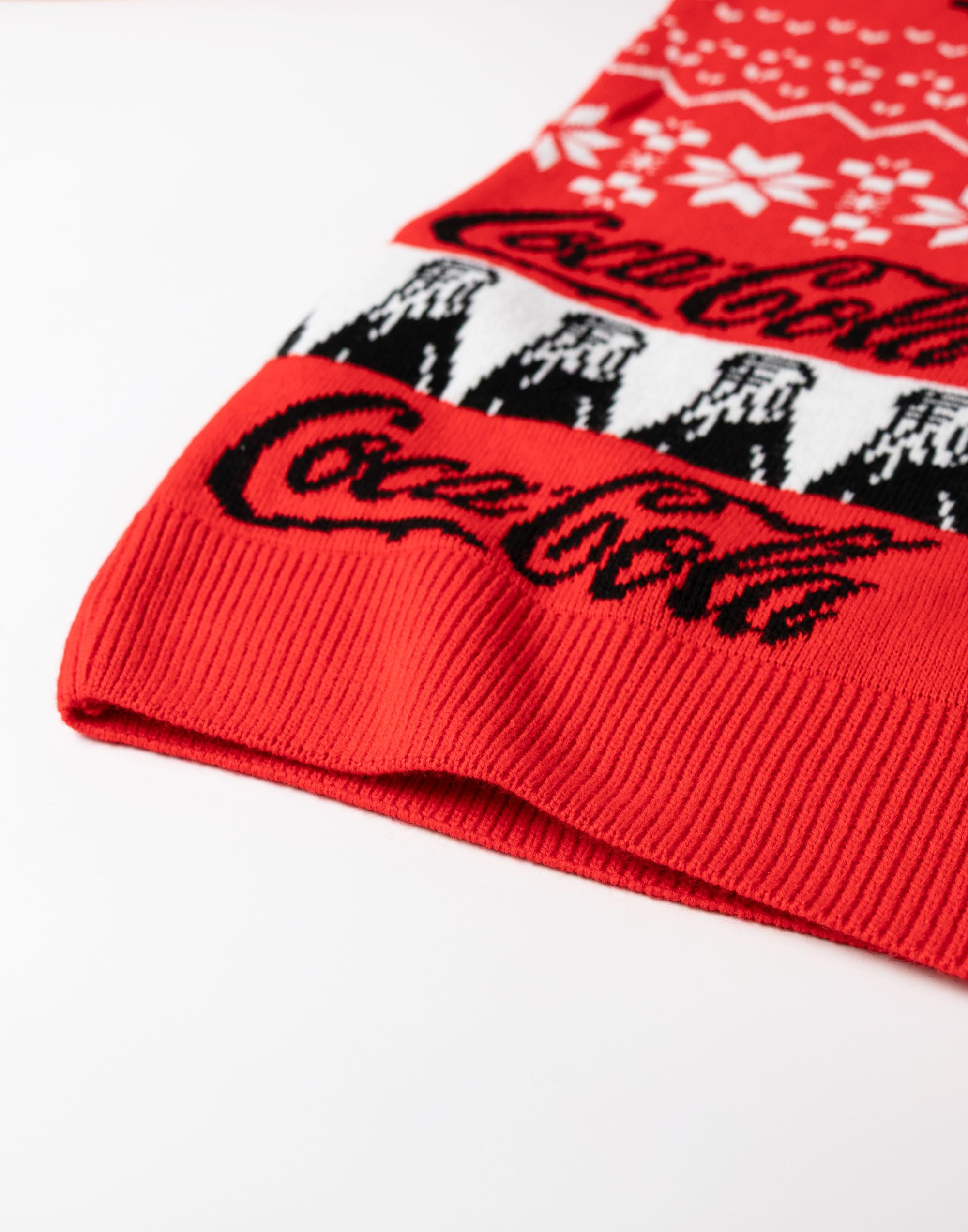 Coca-Cola Maglione Natalizio da Uomo con Logo Fair Isle Rosso | Maglione Girocollo a Maniche Lunghe per Le Feste | Abbigliamento Festivo per Natale