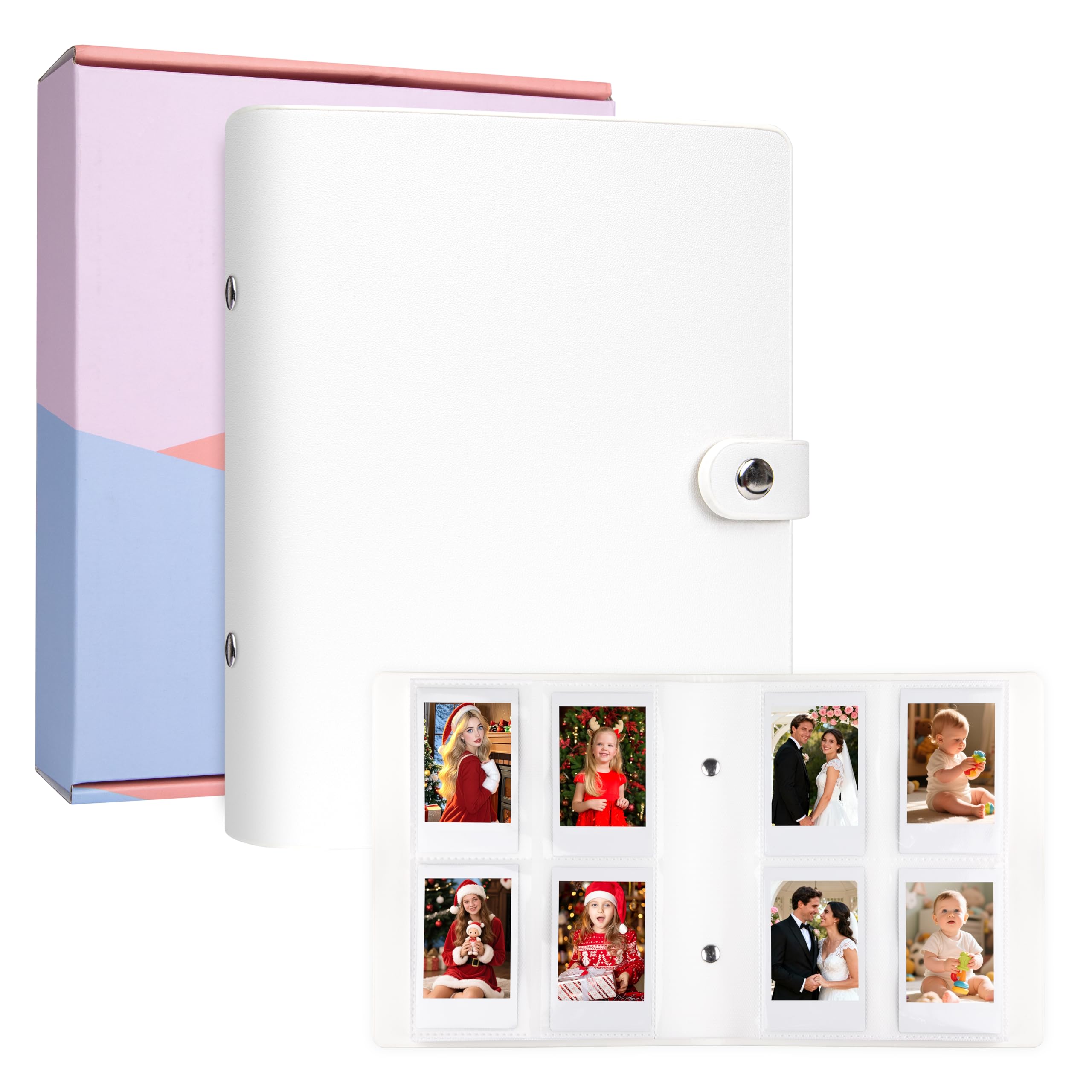 Veicevol 256 Pockets Photo Album for Fujifilm Instax Mini EVO LiPlay 11 90 70 50S 26 25 9 8+ 8 7S, Polaroid Snap/ Snap Touch/ PIC-300/ Z2300, Mint and Zip (White)-image-47