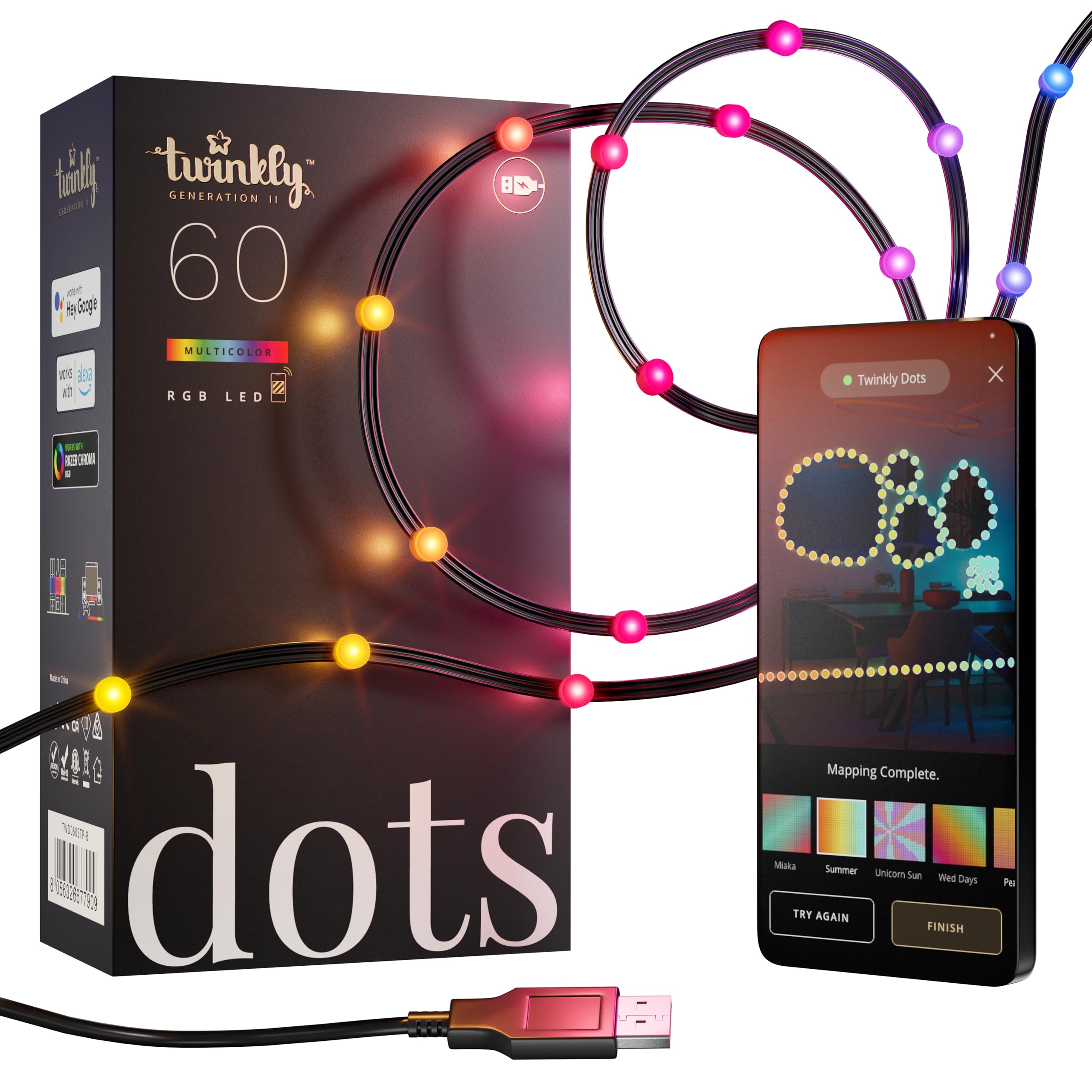 Twinkly Dots Smart Led Light String - 60 Leds