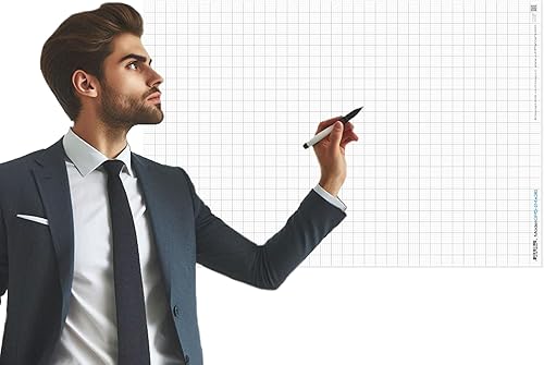 Solo papel - Papel cuadriculado de 1 pulgada y 1/5 pulgadas a rayas (24 x 36)