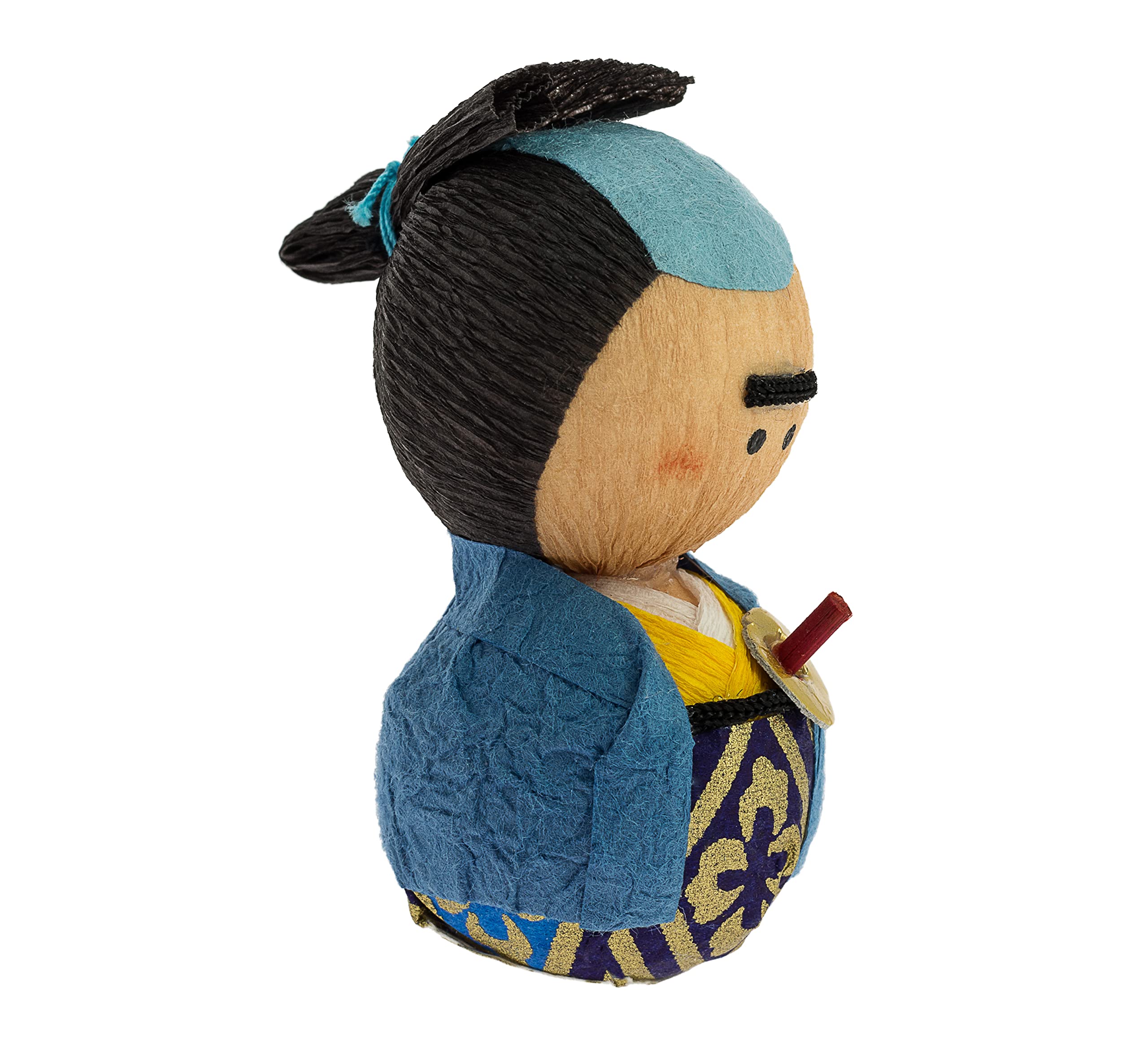 KP2099 – Culbuto okiagari Samouraï, 4.5 x 3 x 4 cm, Couleur Noir