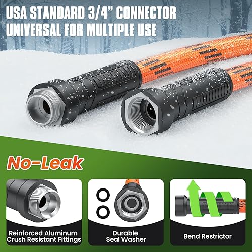 Miniatura 4 de Manguera de jardín flexible de 58 x 50 pies, manguera de agua ligera no expandible, con rociador de 10 patrones, para todo tipo de clima, duradera,