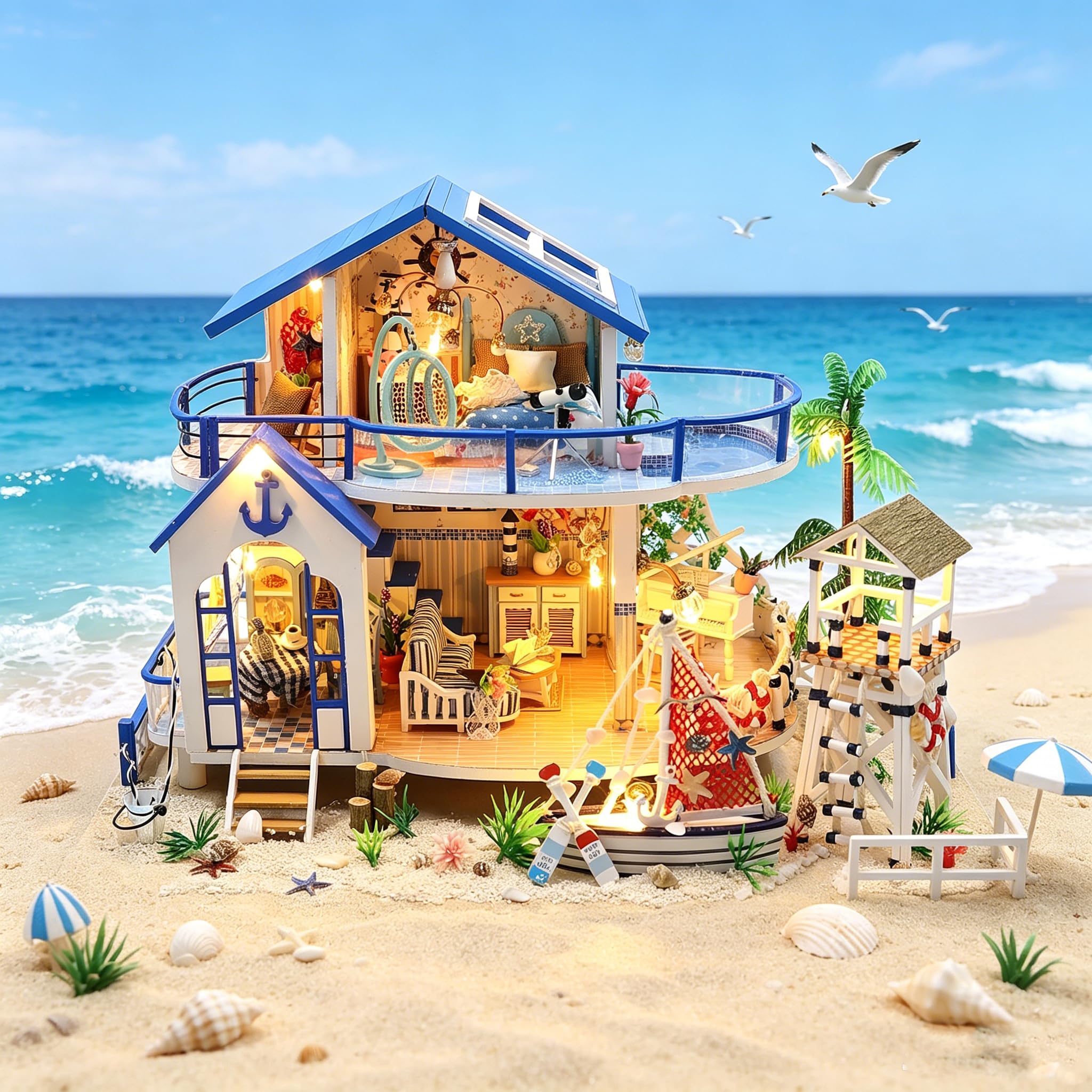 Kit De Piscina Miniatura Para Casa De Muñecas Supvox – Accesorio De Playa De Resina De 5,5 Cm, Ideal Para Decoraciones De Mesa Y Tarta, Party Series