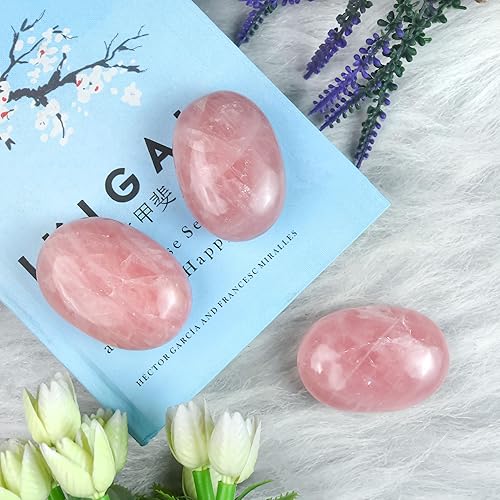 Miniatura 6 de Piedra de palma de ágata rosa de 55 a 2.362 in, piedra de preocupación, curación de chakras, reiki, piedra pulida, bolsillo tallado a mano y piedra