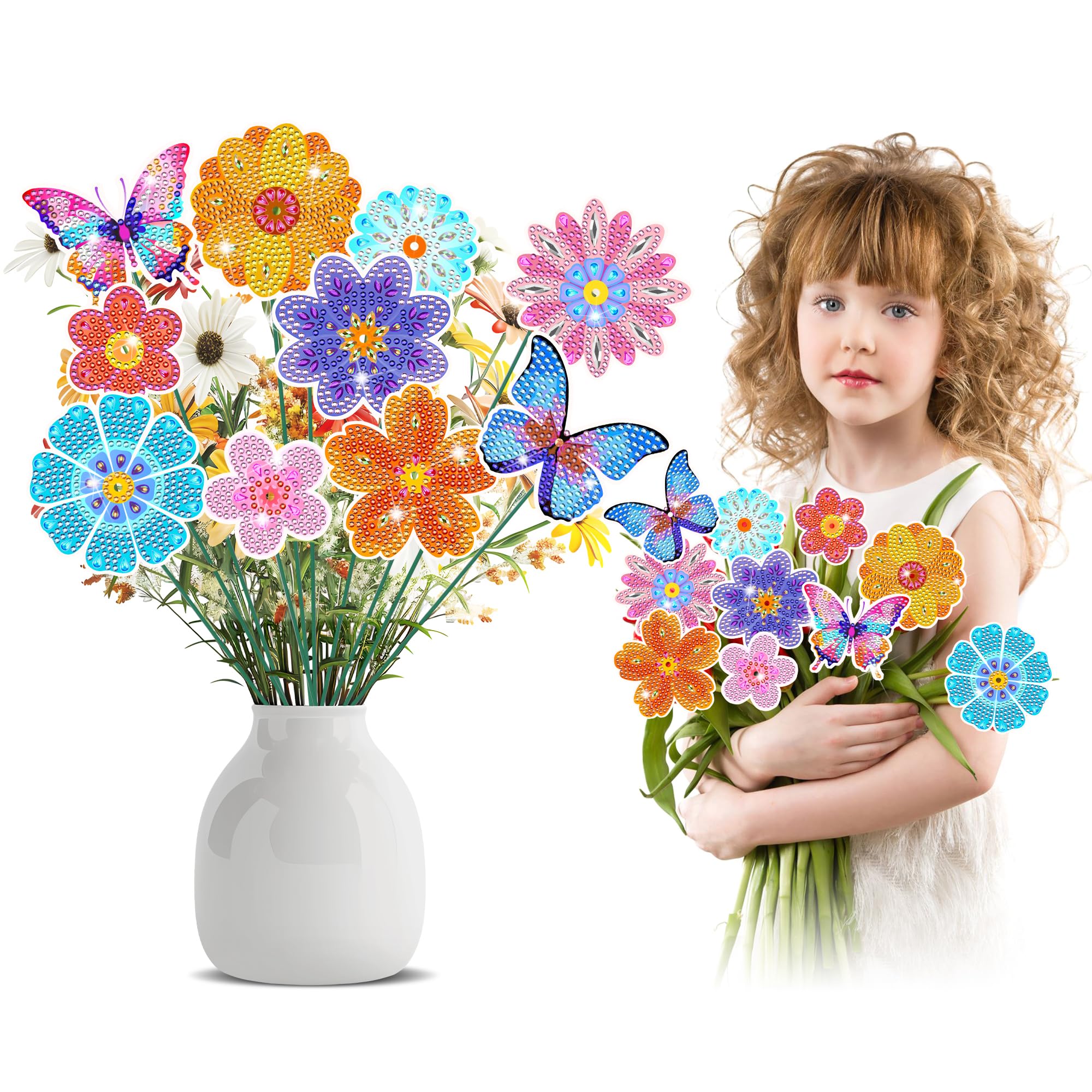 6 7 8 9 Year Old Girl Gifts Craft Kits, Creative DIY Diamond Painting & Mosaic Art Set, Diamond Painting Arts and Crafts Set for Kids Gifts Girls Ages 6-12, Craft Kit for Girls Granddaughter Daughter